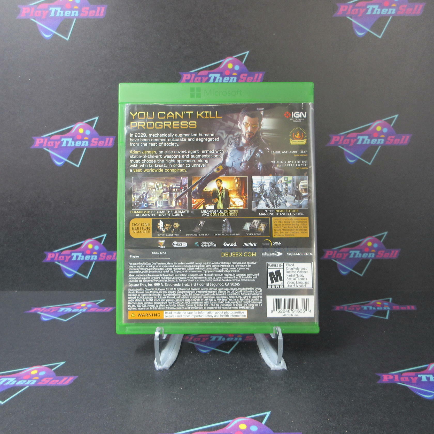 Deus Ex Mankind Divided Day One Edition Xbox One Complete - Refurbished