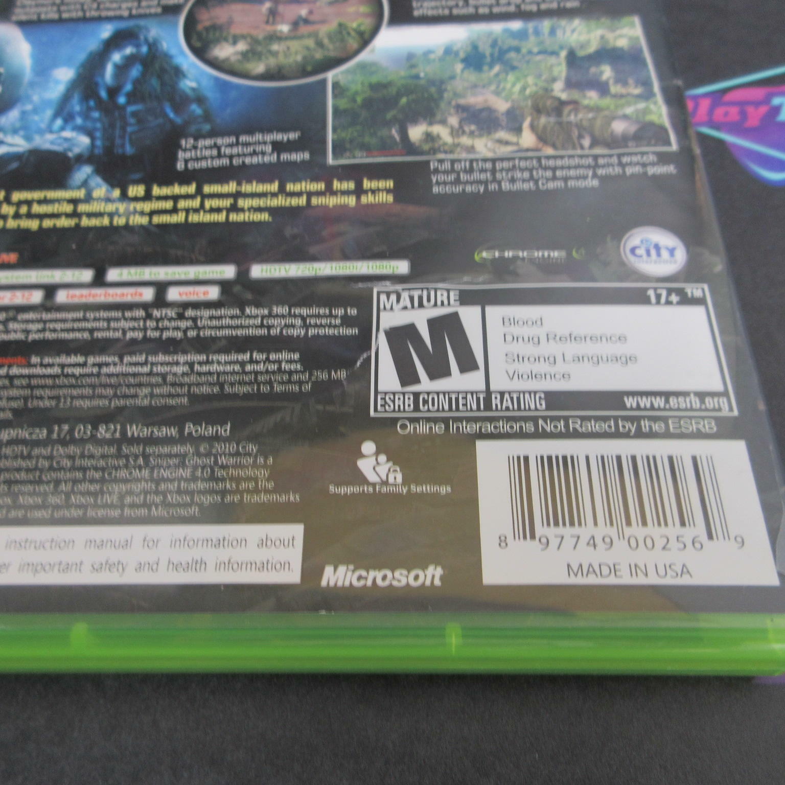 Sniper Ghost Warrior Xbox 360 Complete - Very Good