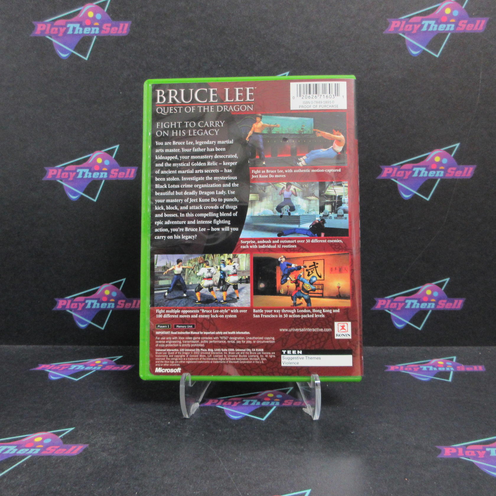 Bruce Lee Quest of the Dragon Xbox + Reg Card Complete - Excellent