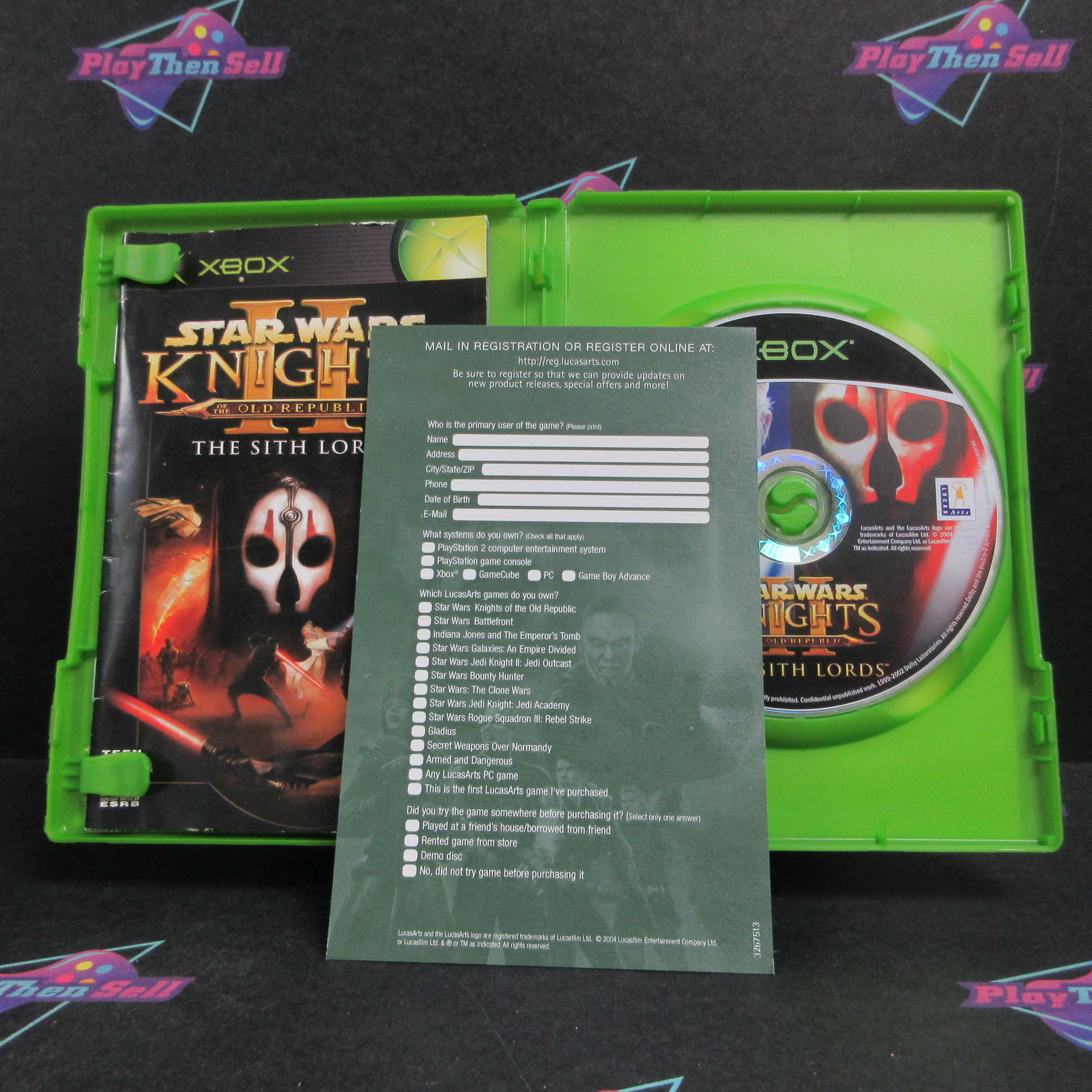Star Wars Knights of the Old Republic II The Sith Lords Xbox +Reg - Very Good