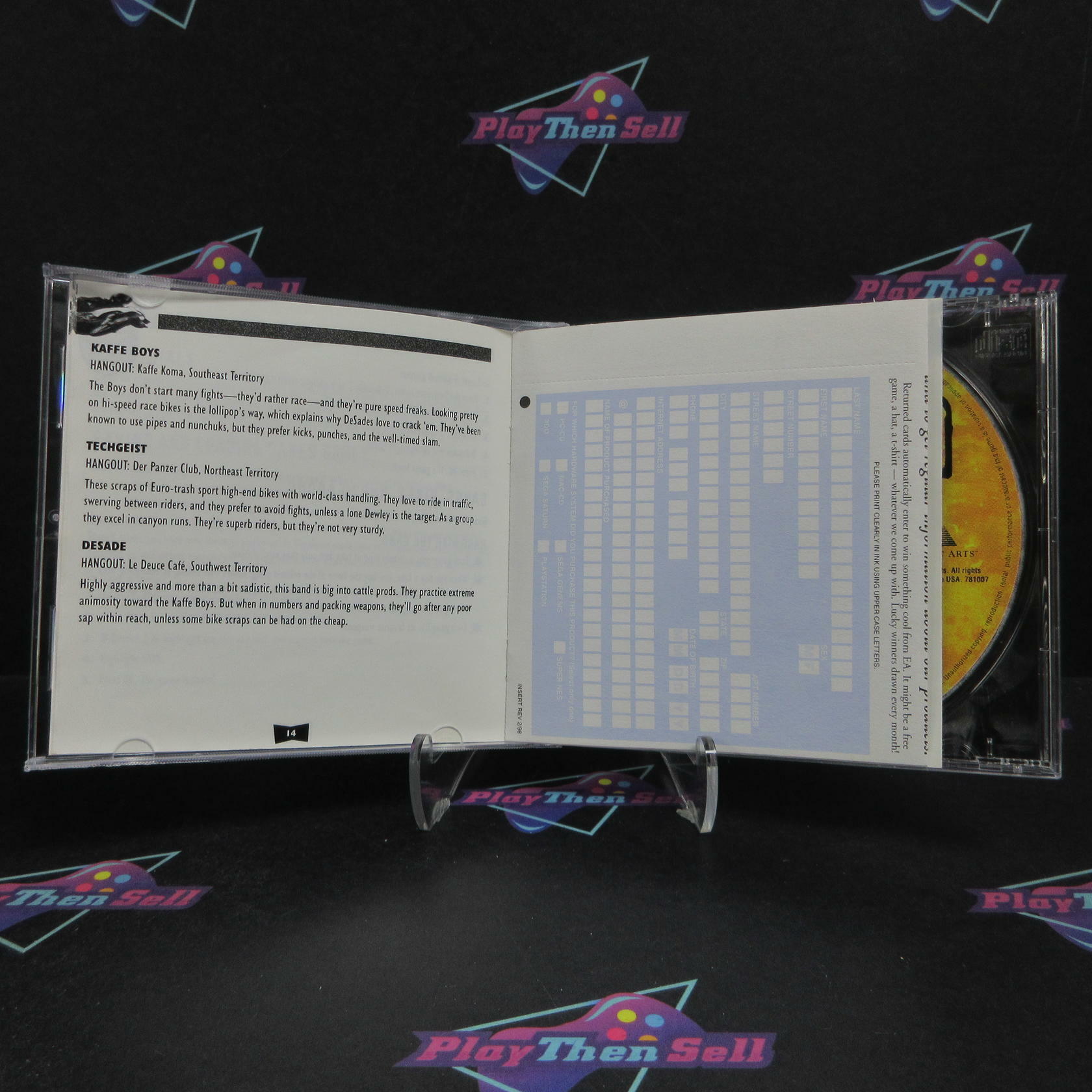 Road Rash 3D PS1 PlayStation 1 + Reg Card Complete - Very Good