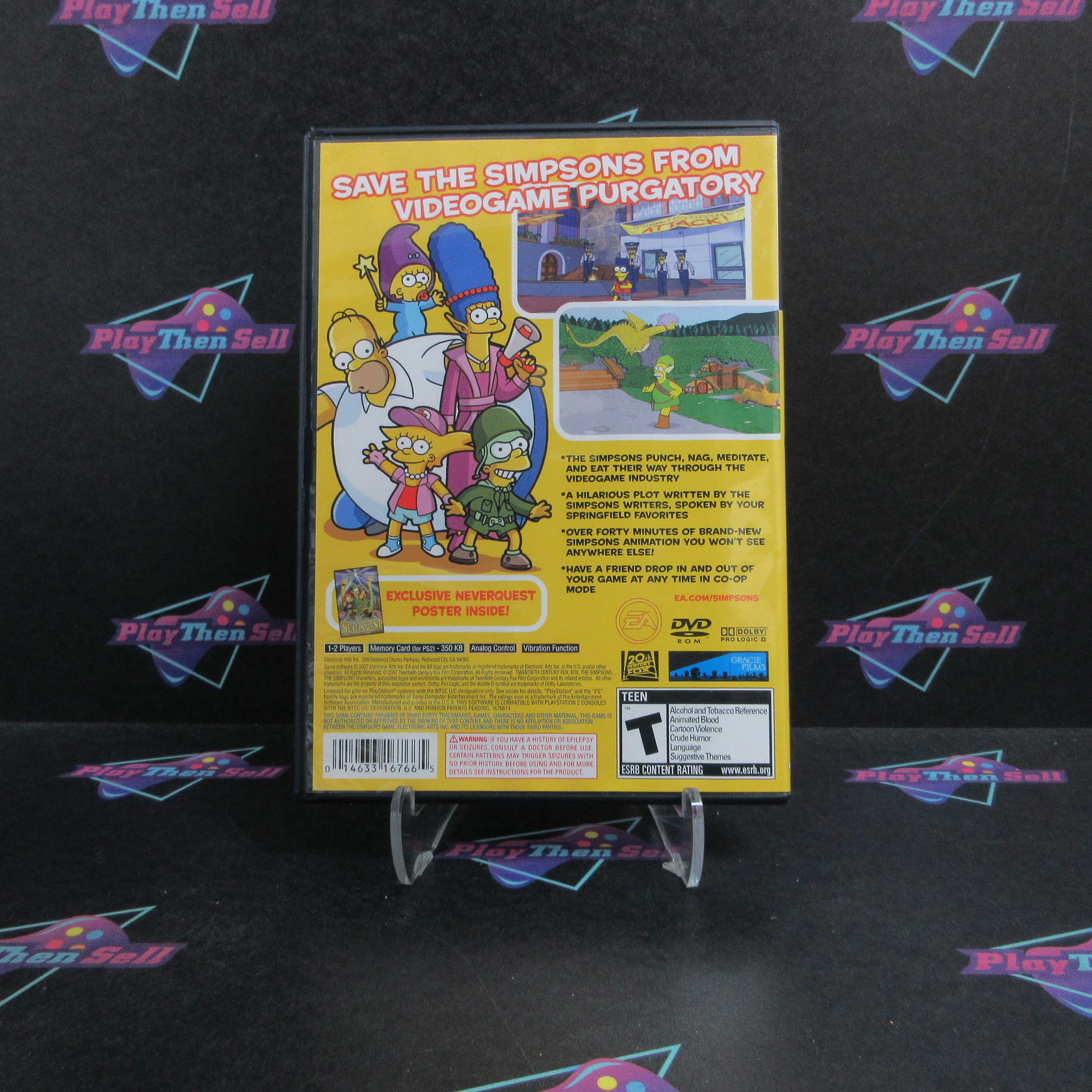 Simpsons Game PS2 PlayStation 2 + Poster Complete - Very Good
