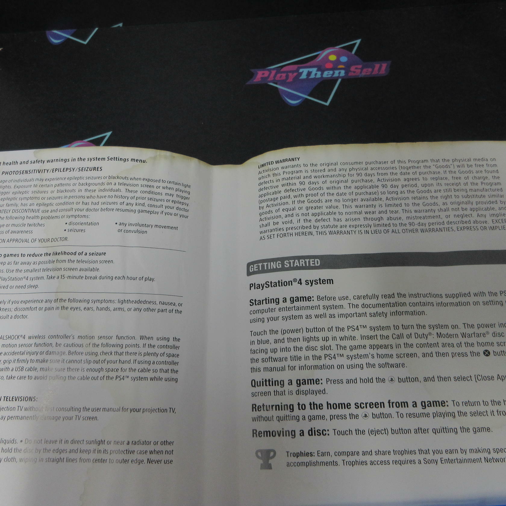 Call of Duty Modern Warfare PS4 PlayStation 4 Complete - Very Good