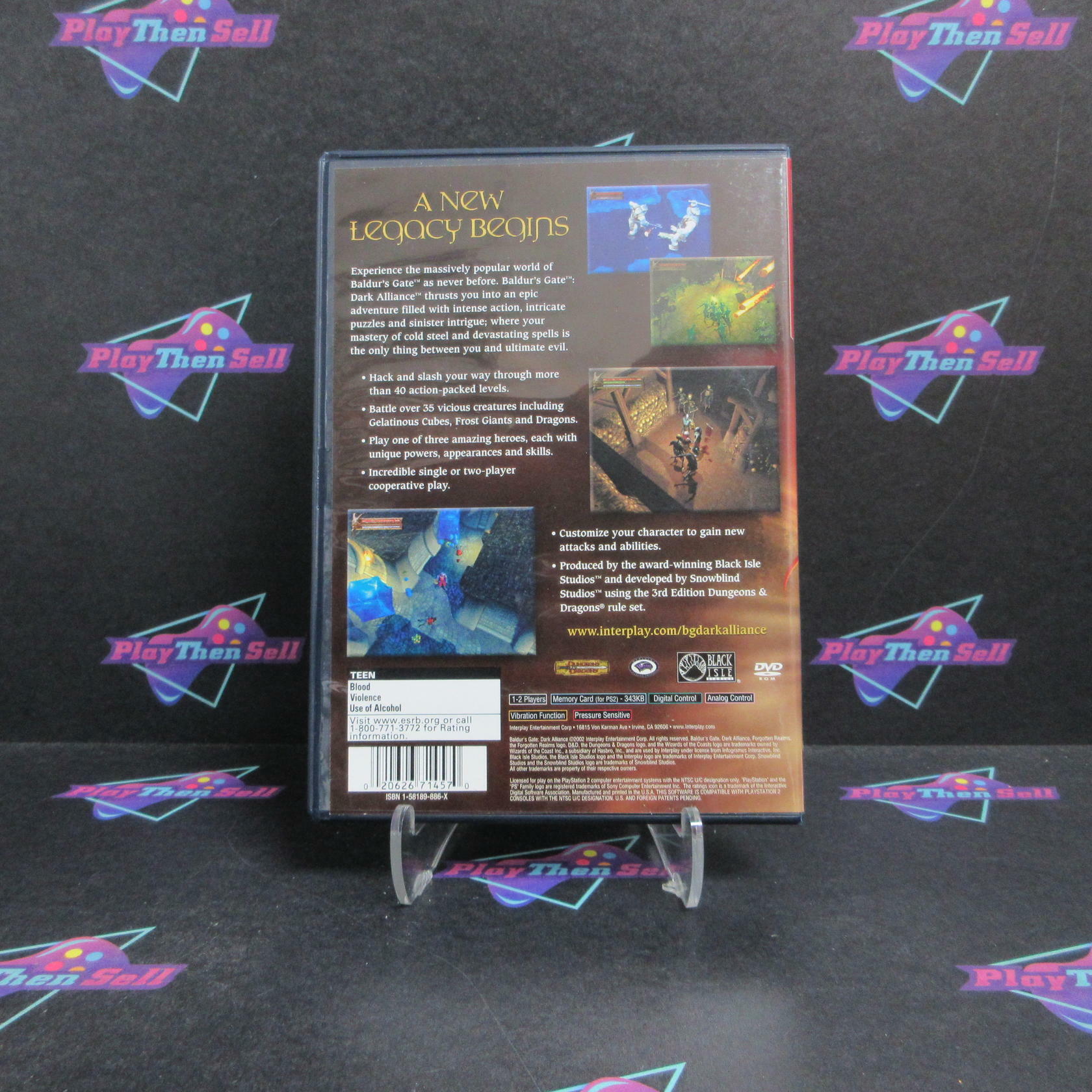 Baldur's Gate Dark Alliance PS2 PlayStation 2 GH + Reg Card - Very Good