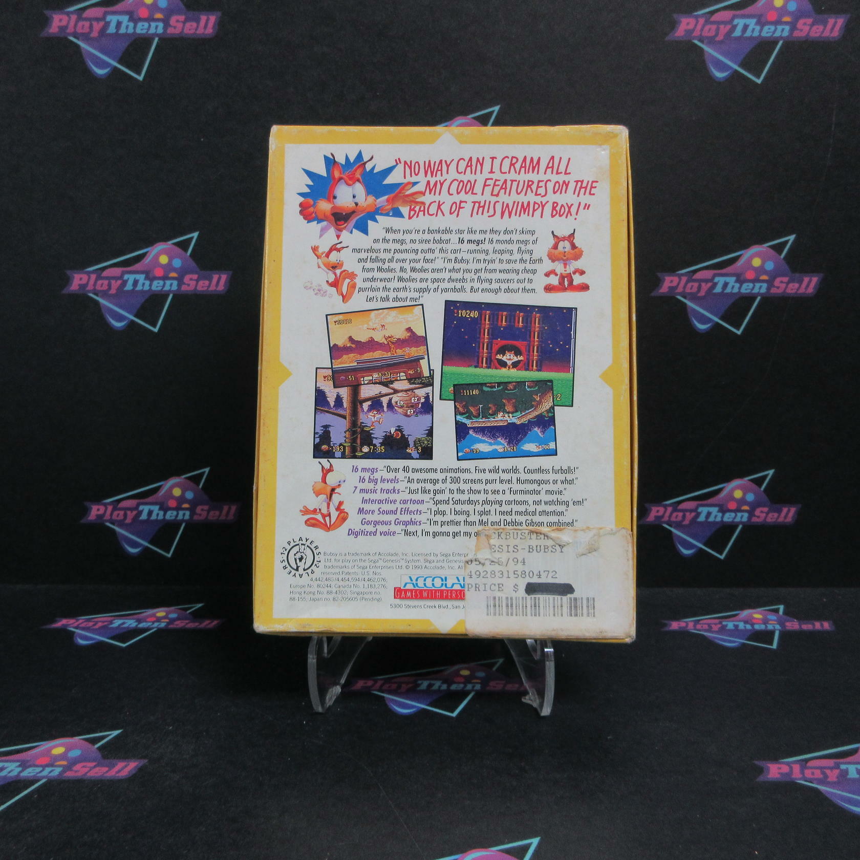 Bubsy Sega Genesis Boxed - Very Good