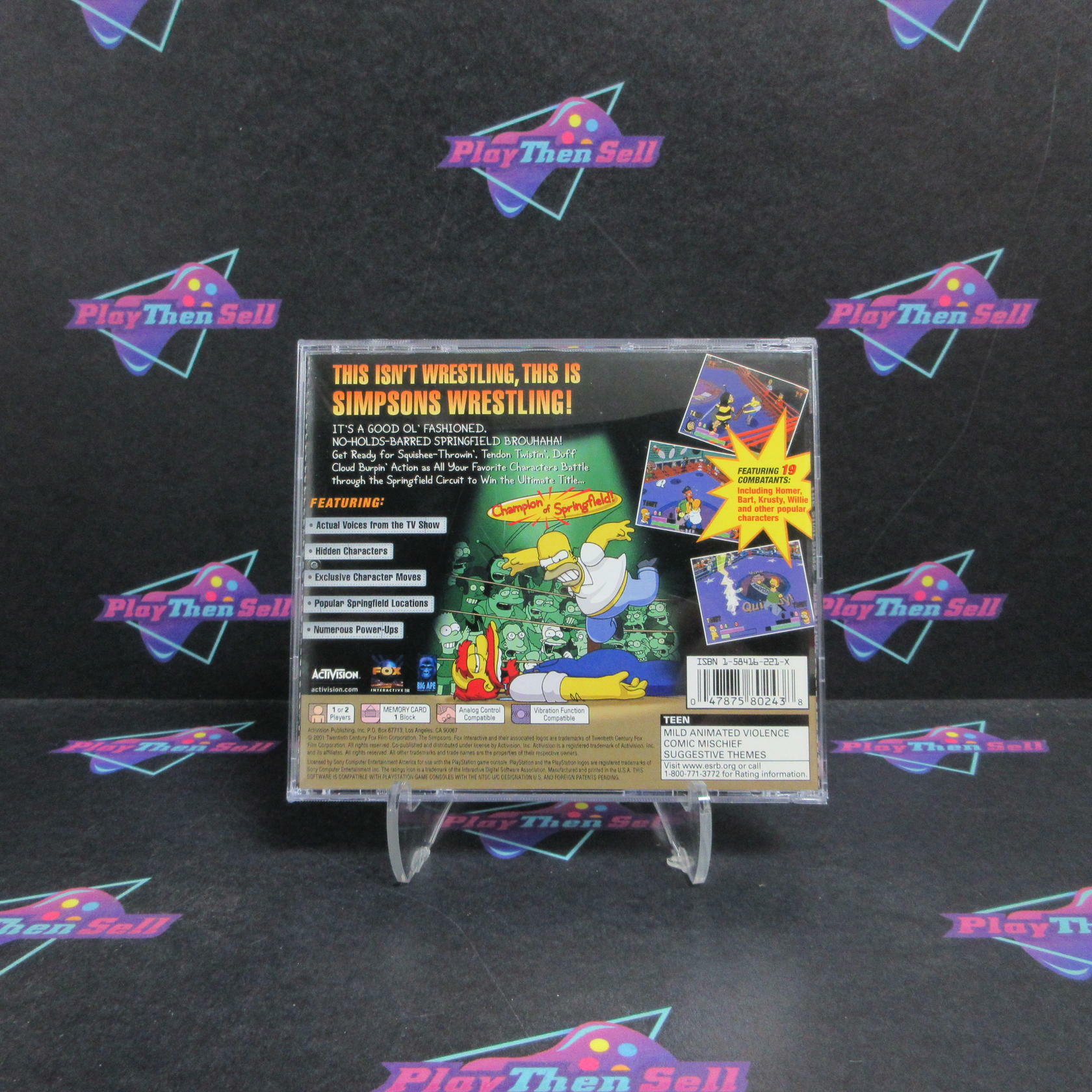 The Simpson's Wrestling PS1 PlayStation 1 Complete - Very Good