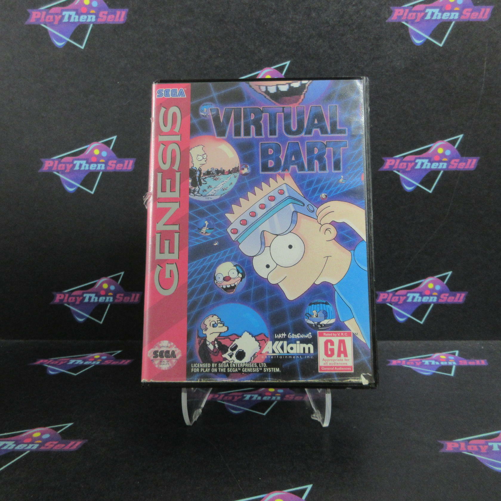 Simpsons Virtual Bart Sega Genesis - Very Good