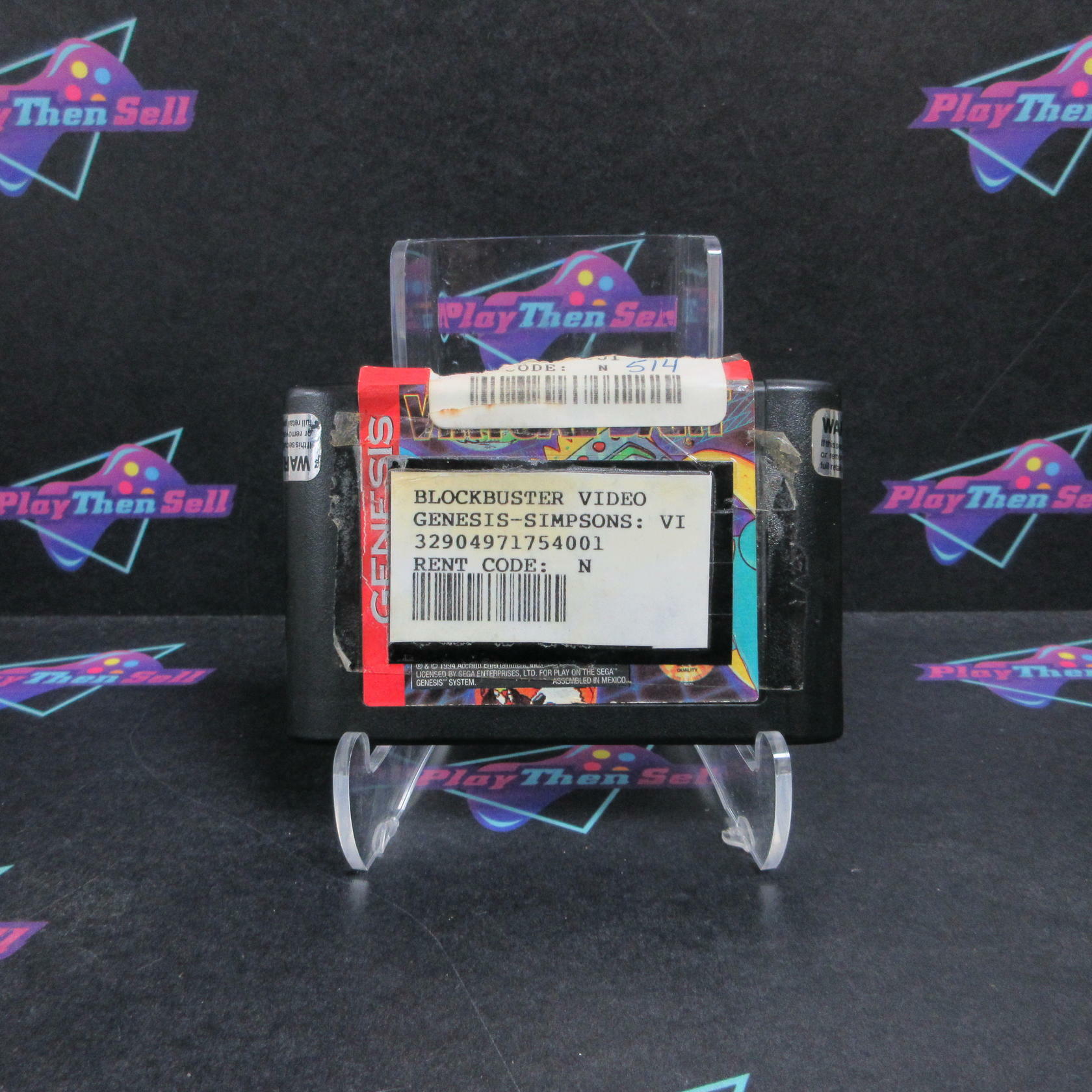 Simpsons Virtual Bart Sega Genesis - Very Good