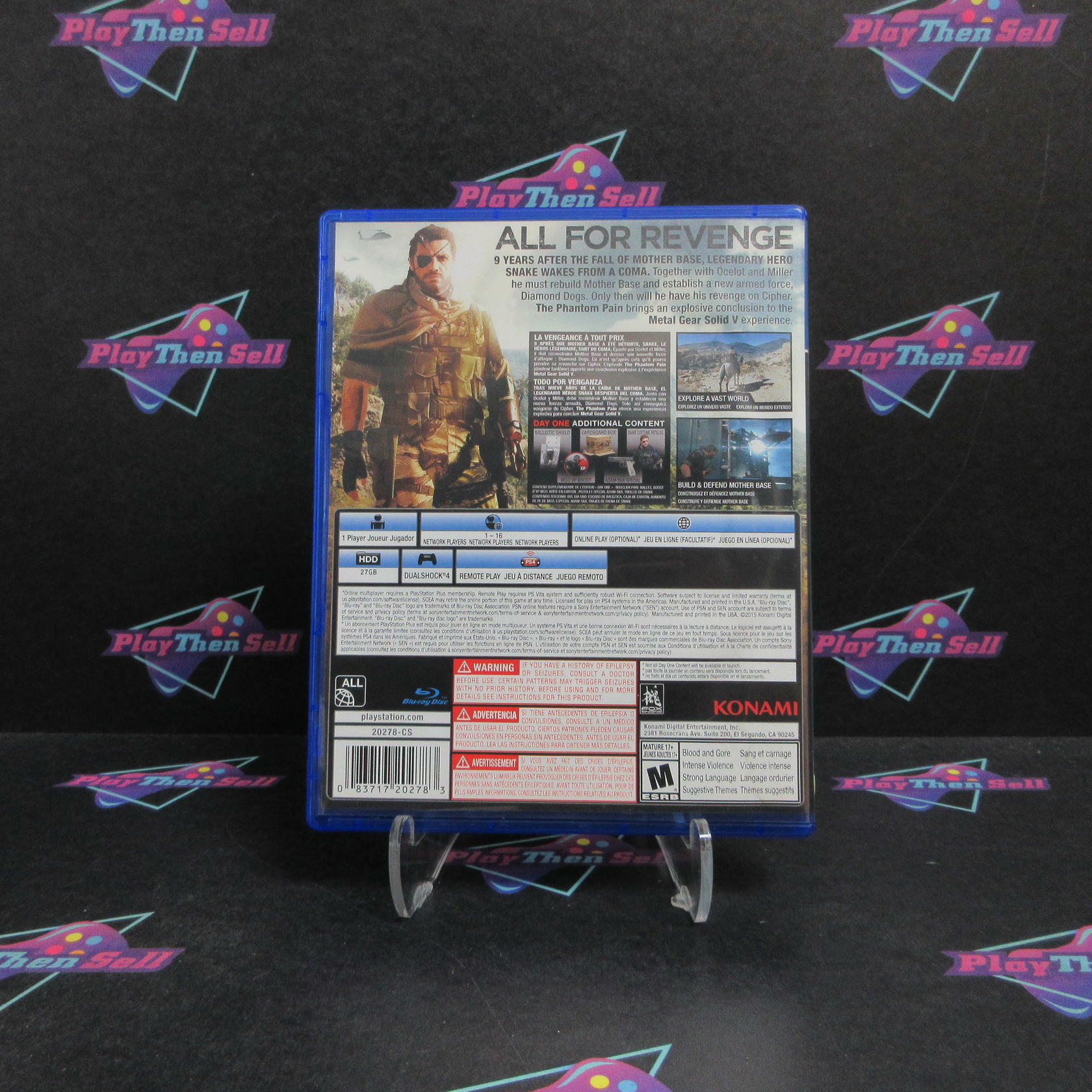 Metal Gear Solid V The Phantom Pain Day Zero PS4 + Poster Complete - Very Good