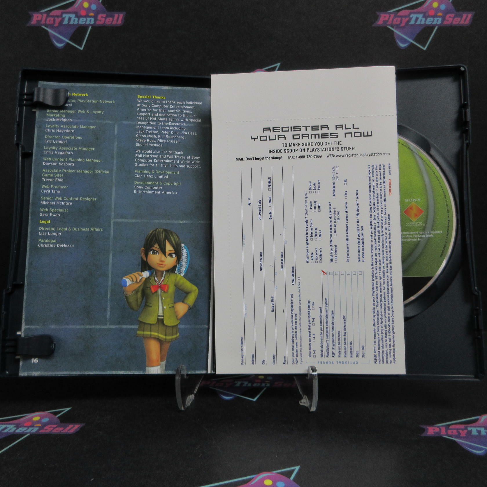 Hot Shots Tennis PS2 PlayStation 2 + Reg Card Complete - Excellent