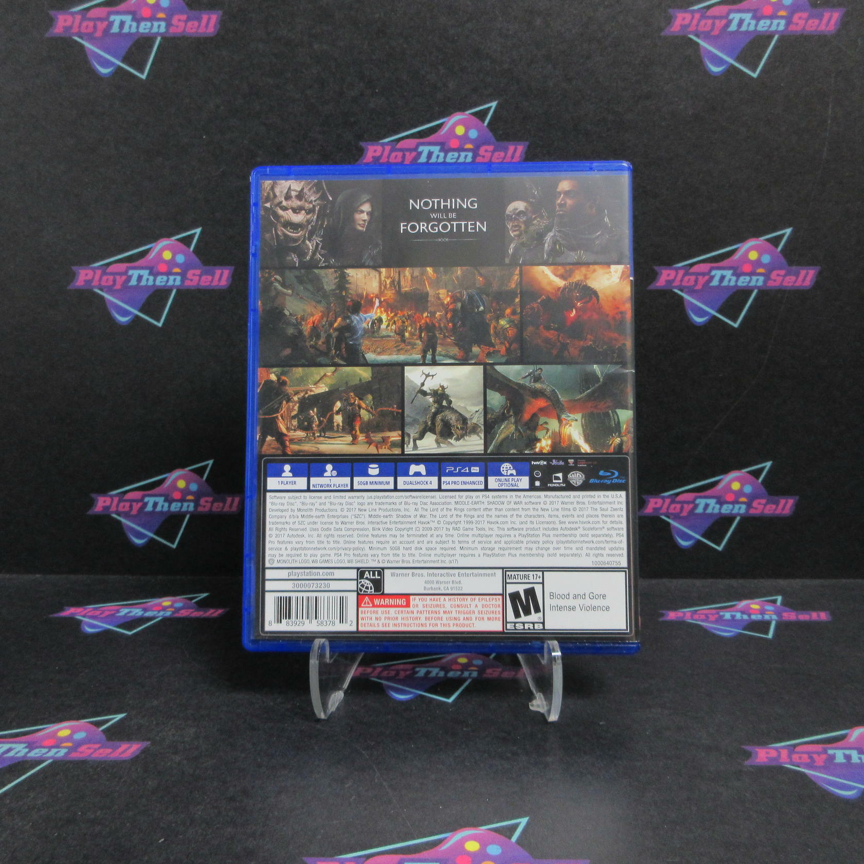 Middle Earth Shadow of War PS4 PlayStation 4 Complete - Very Good