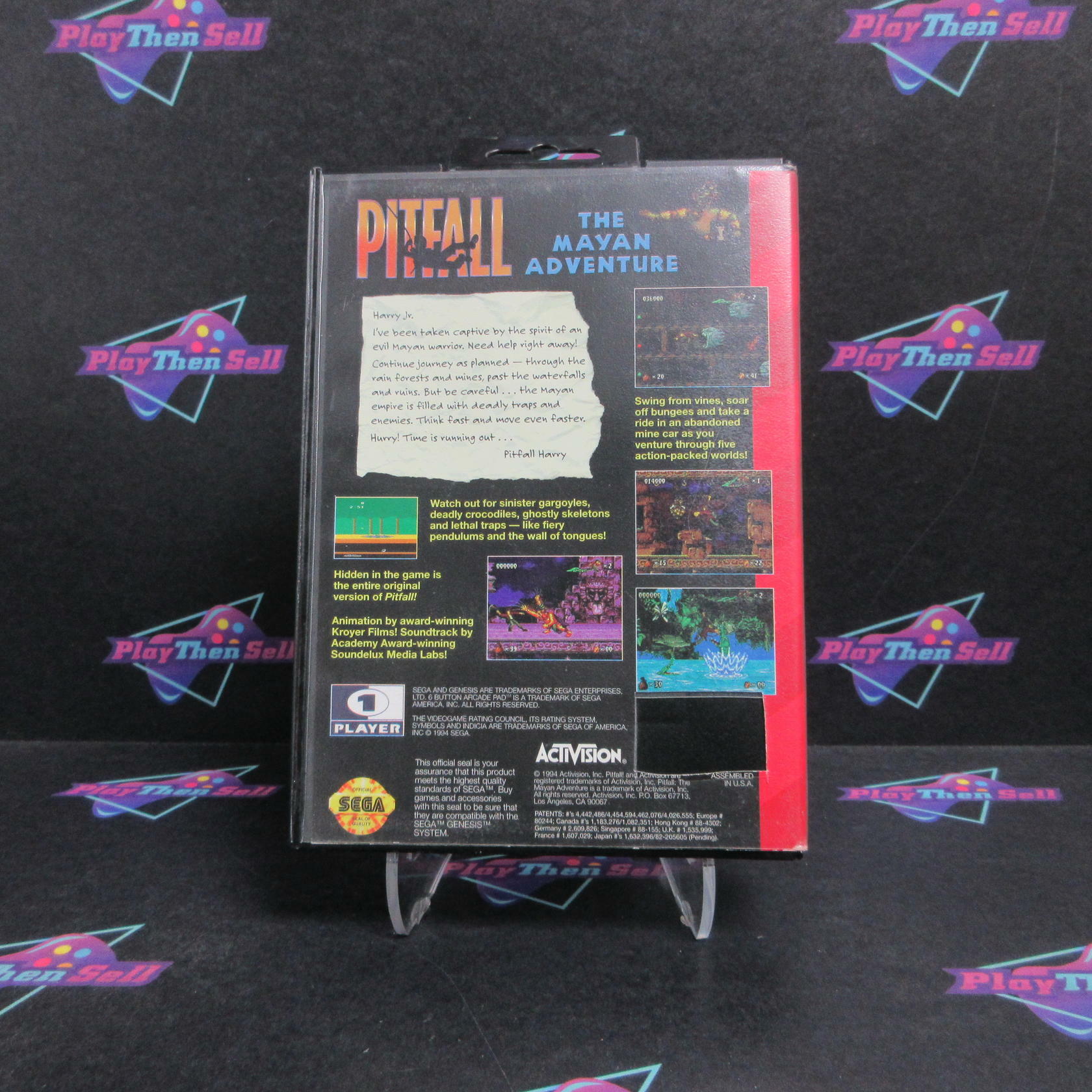 Pitfall The Mayan Adventure Sega Genesis Boxed Complete - Very Good