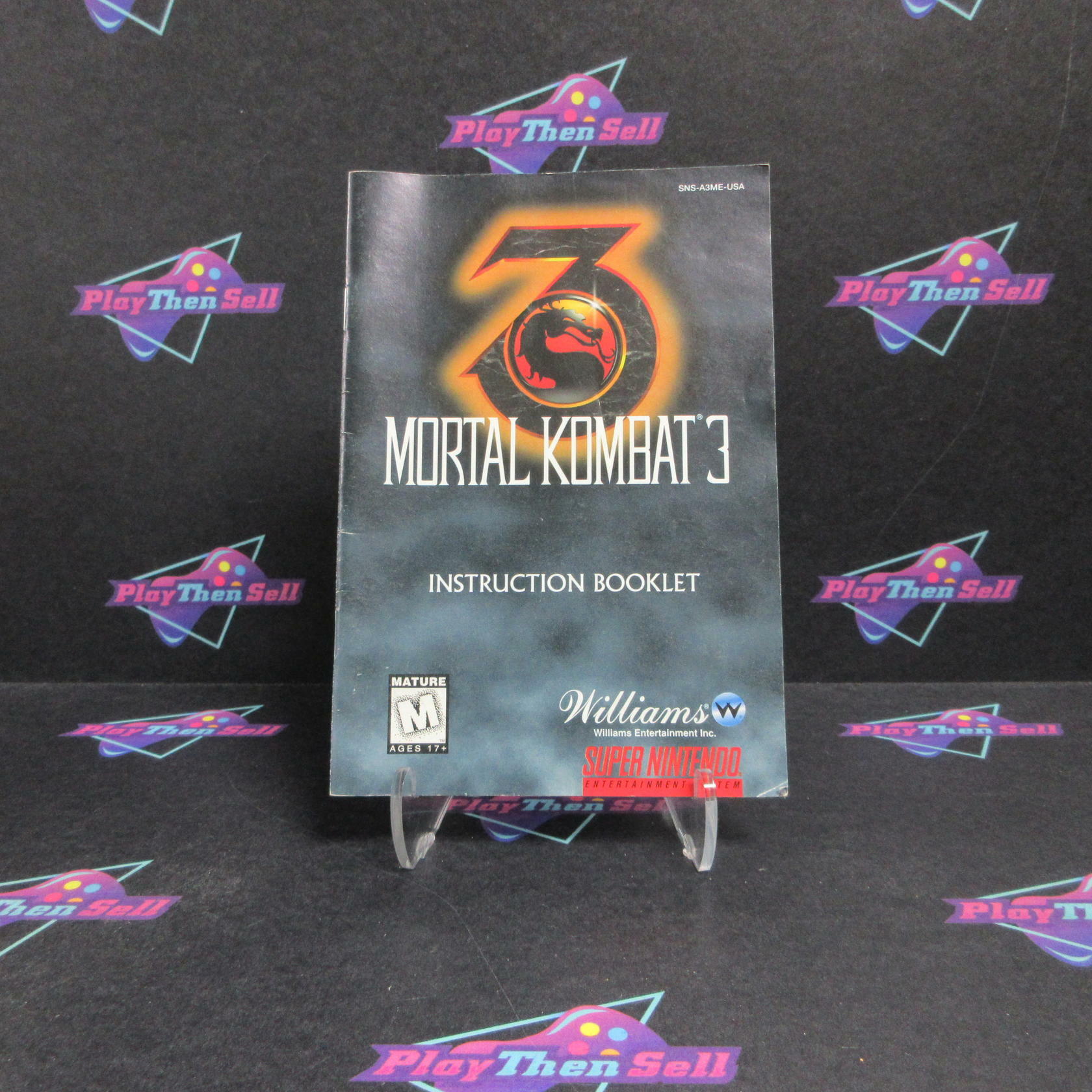 Mortal Kombat 3 Super Nintendo SNES Cartridge + Manual / Tested - Very Good