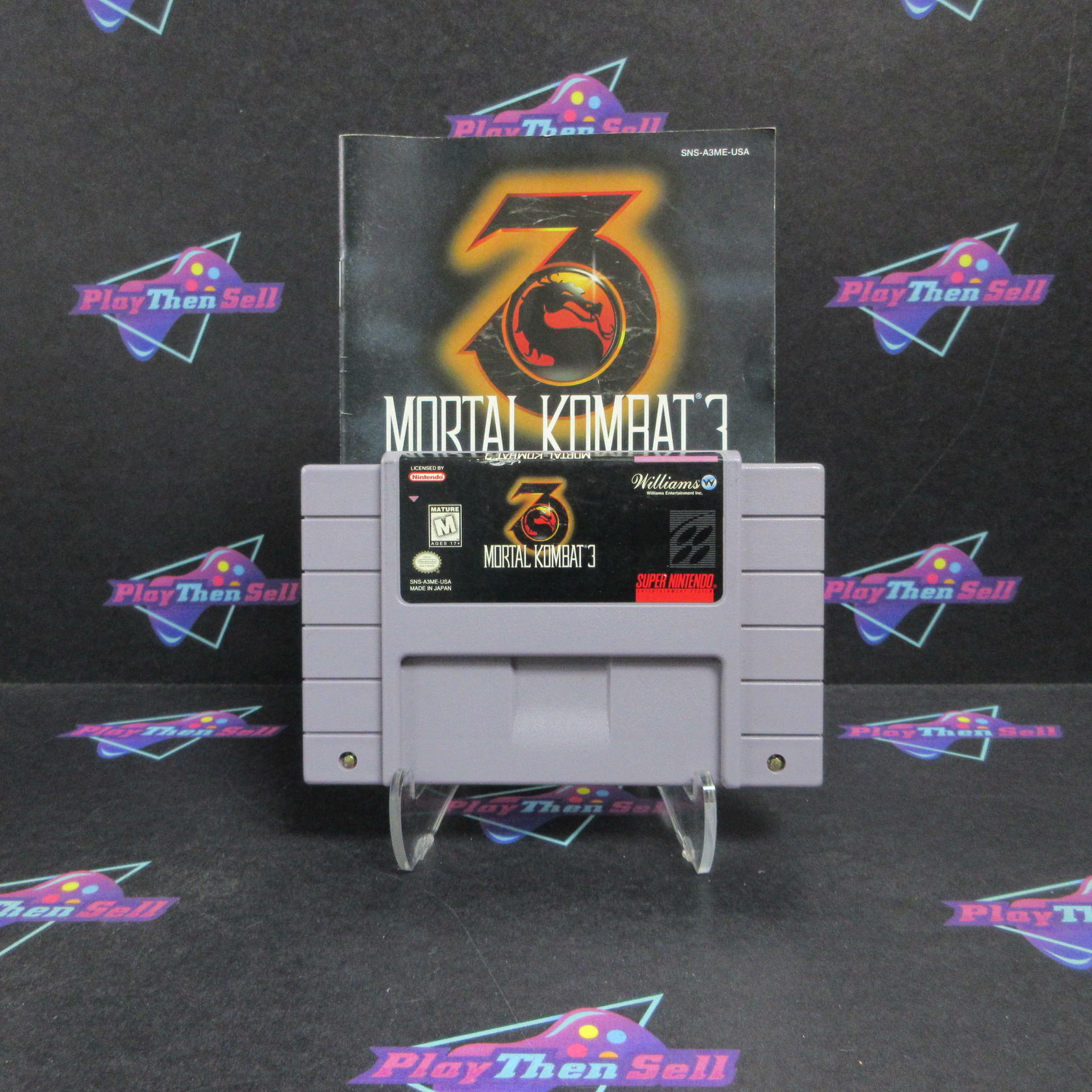 Mortal Kombat 3 Super Nintendo SNES Cartridge + Manual / Tested - Very Good