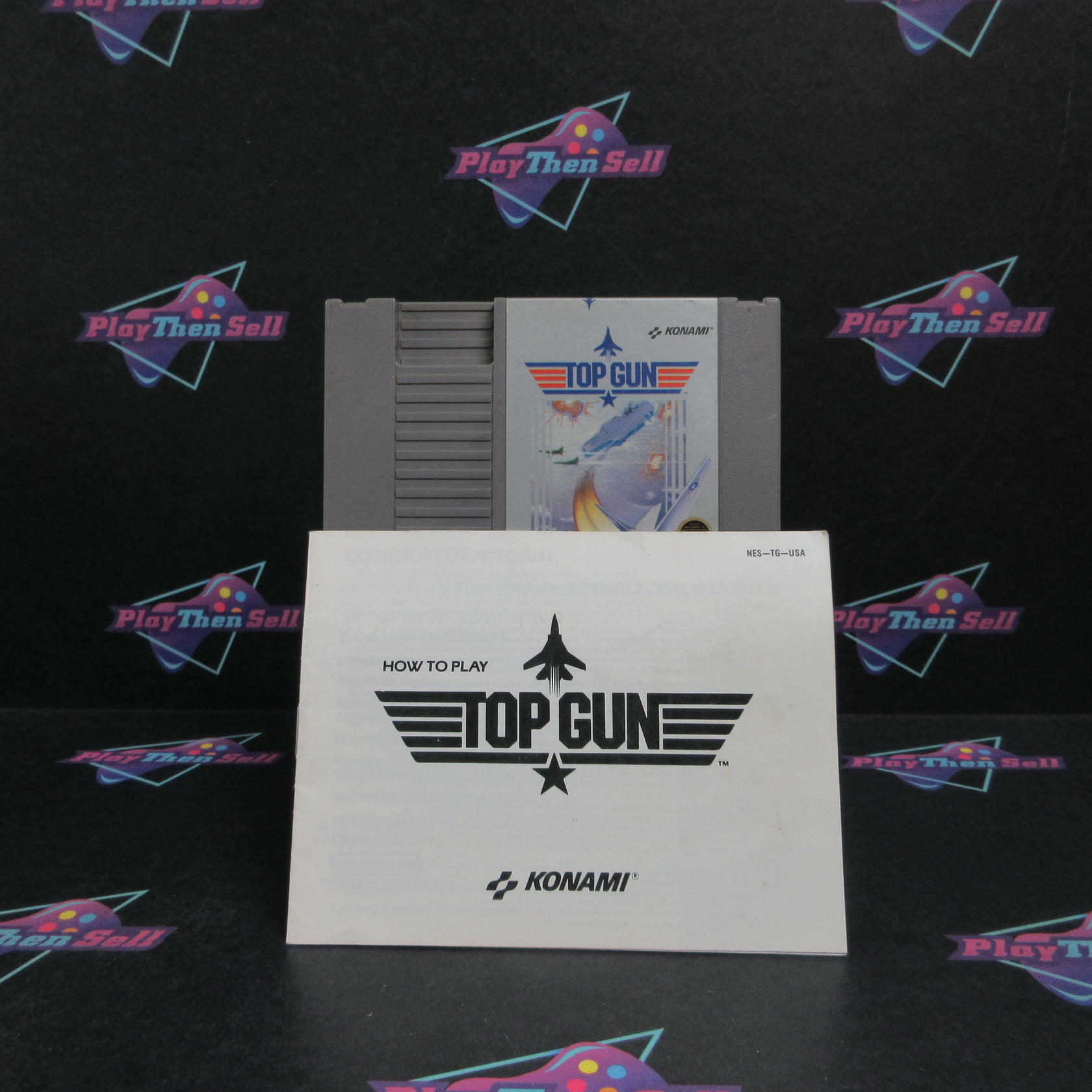 Top Gun Nintendo NES Cartridge + Manual / Tested - Very Good