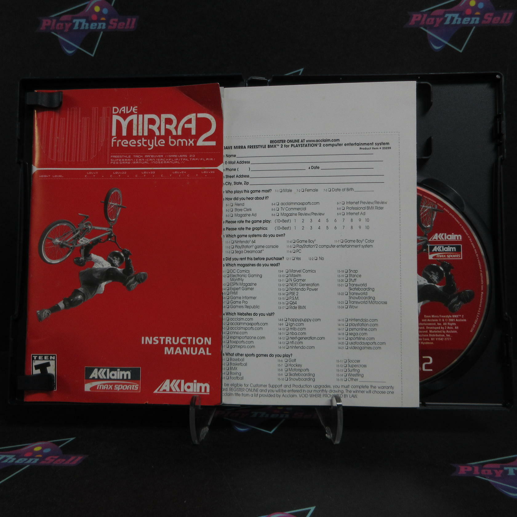 Dave Mirra 2 Freestyle BMX PS2 PlayStation 2 GH + Reg Card Complete - Very Good