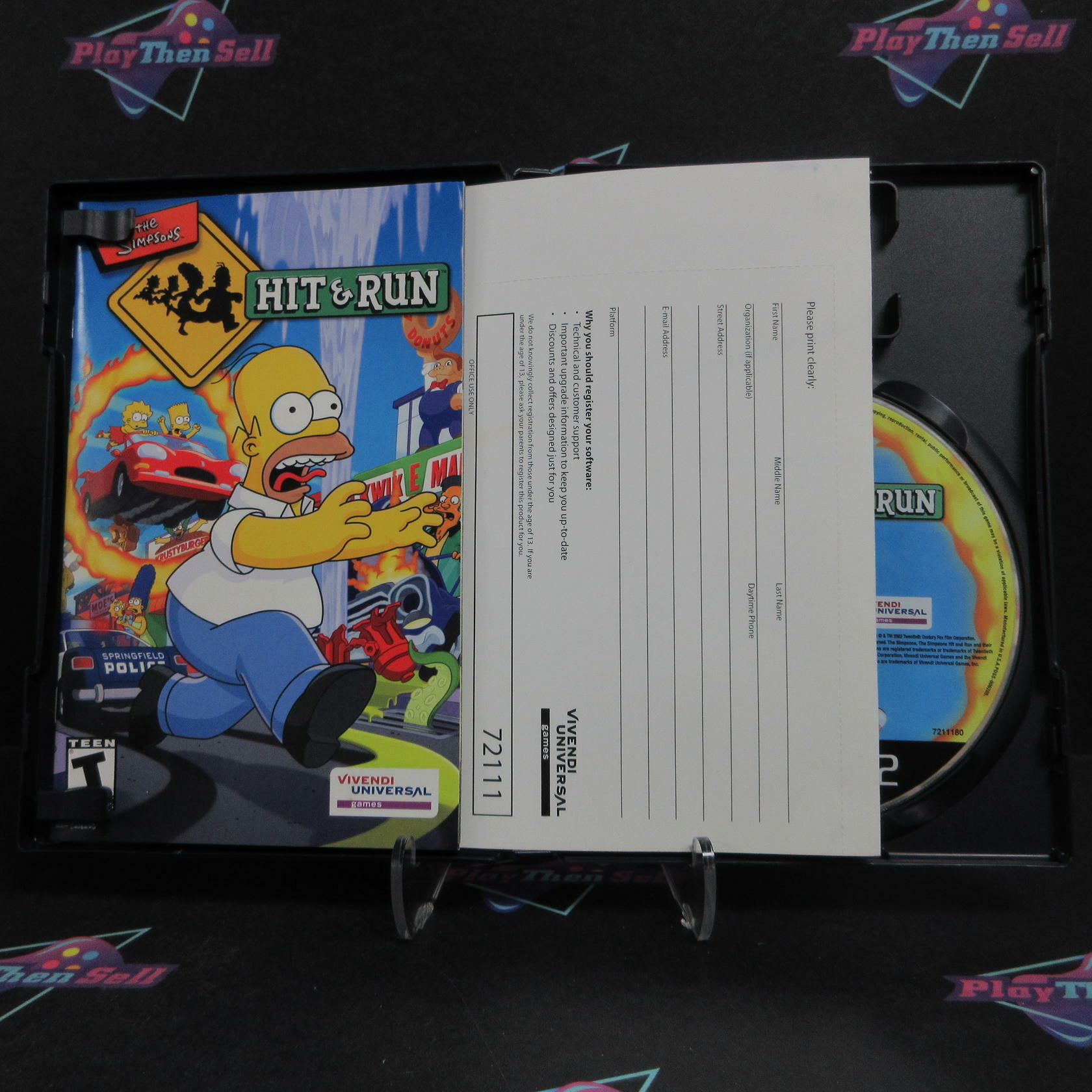 The Simpsons Hit & Run PS2 PlayStation 2 + Reg Card Complete - Very Good