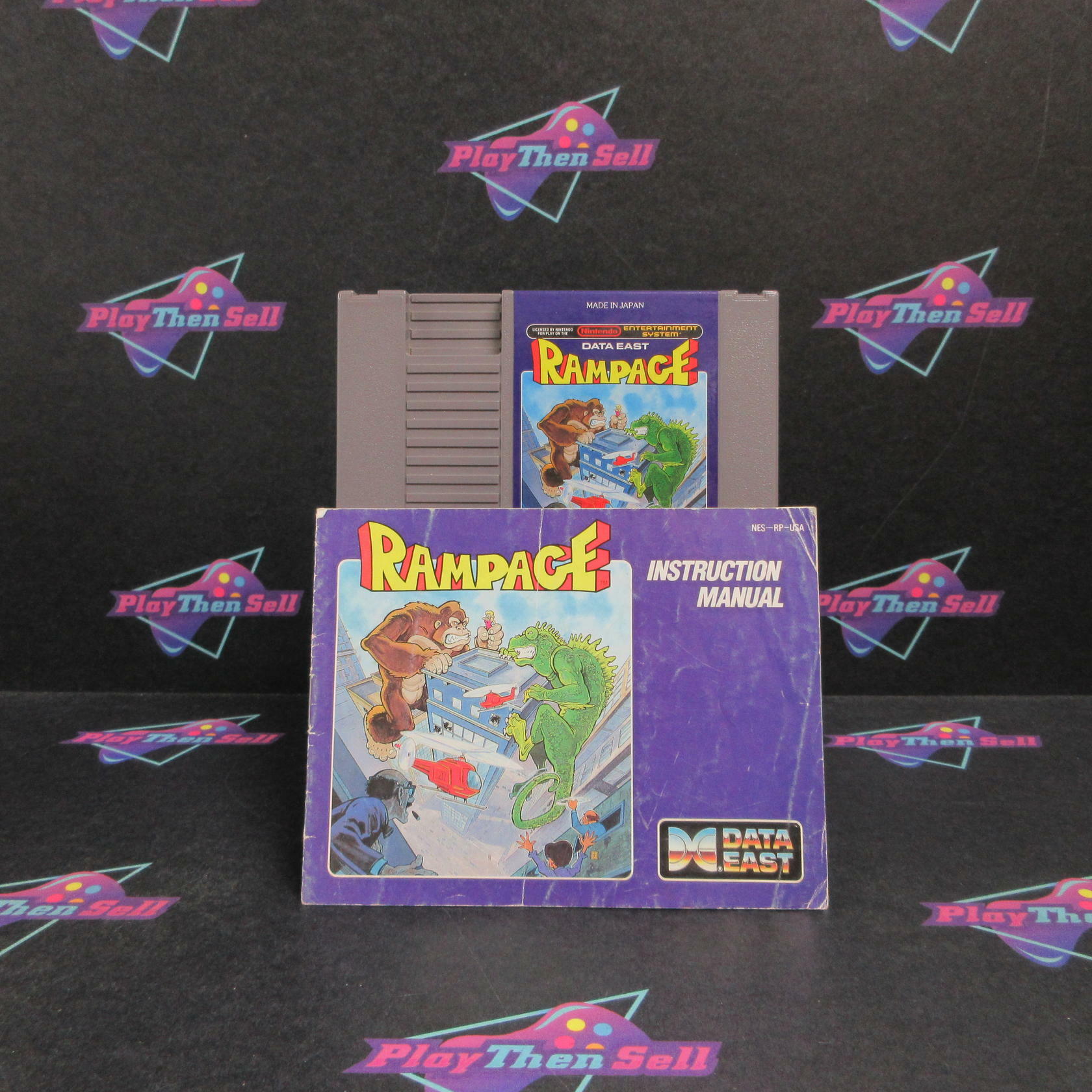 Rampage Nintendo NES Cartridge + Manual / Tested - Very Good