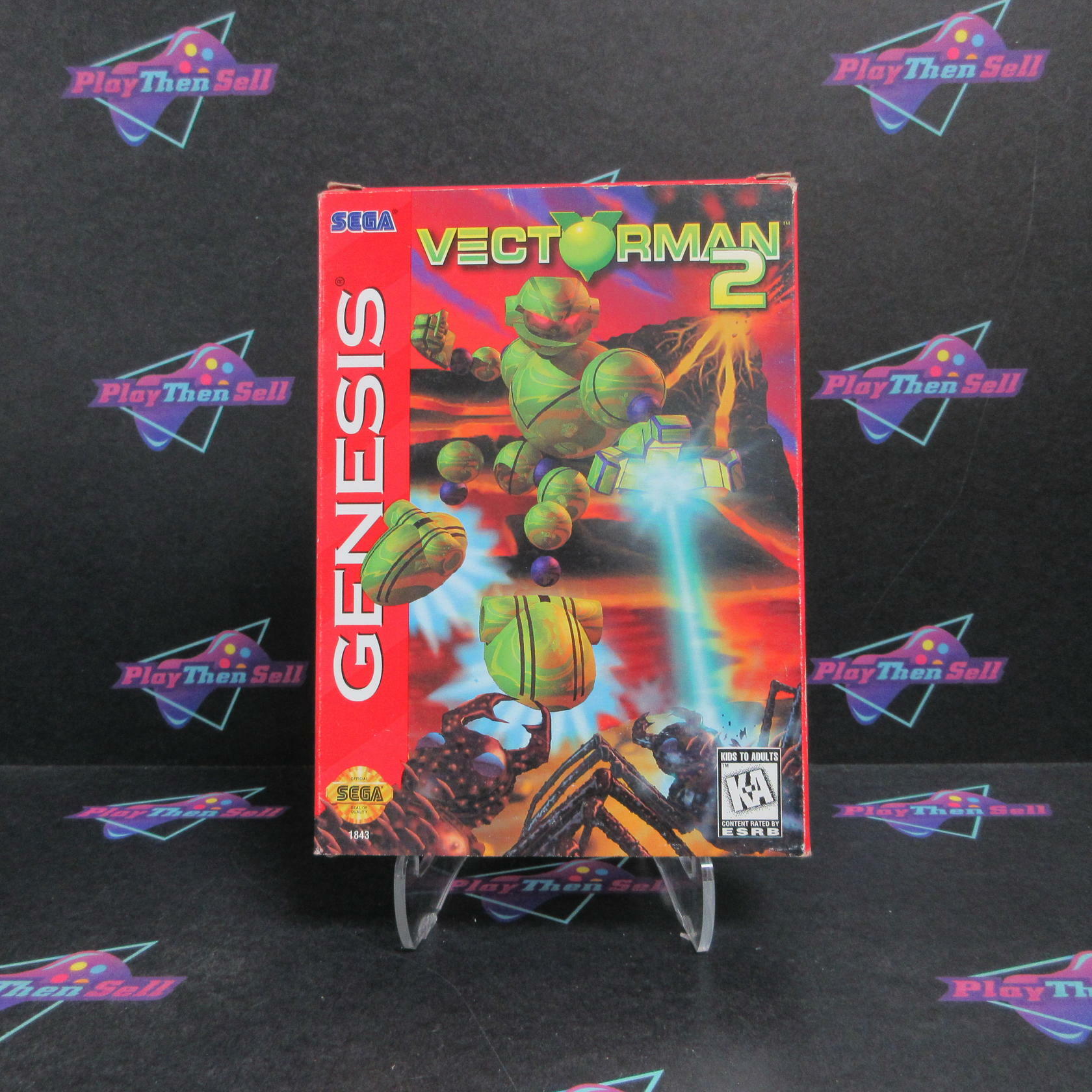 Vectorman 2 Sega Genesis Boxed + Reg Card Complete - Very Good