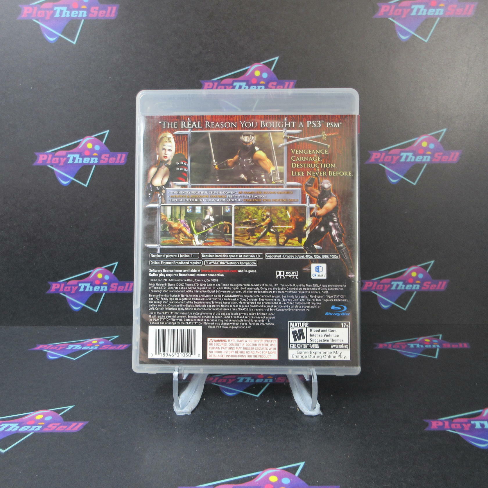Ninja Gaiden Sigma PS3 PlayStation 3 + Reg Card Complete - Very Good
