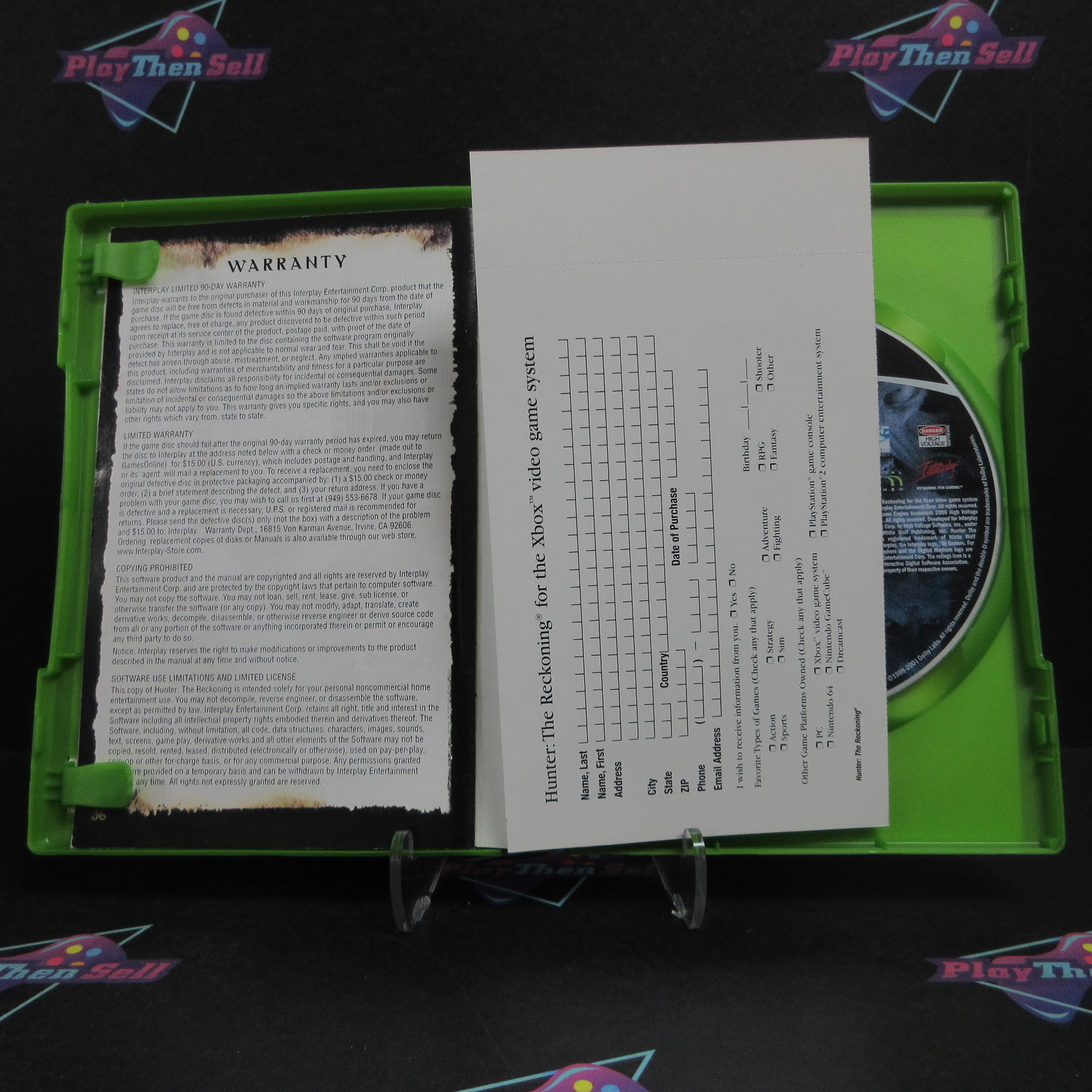 Hunter The Reckoning Xbox + Reg Card Complete - Very Good