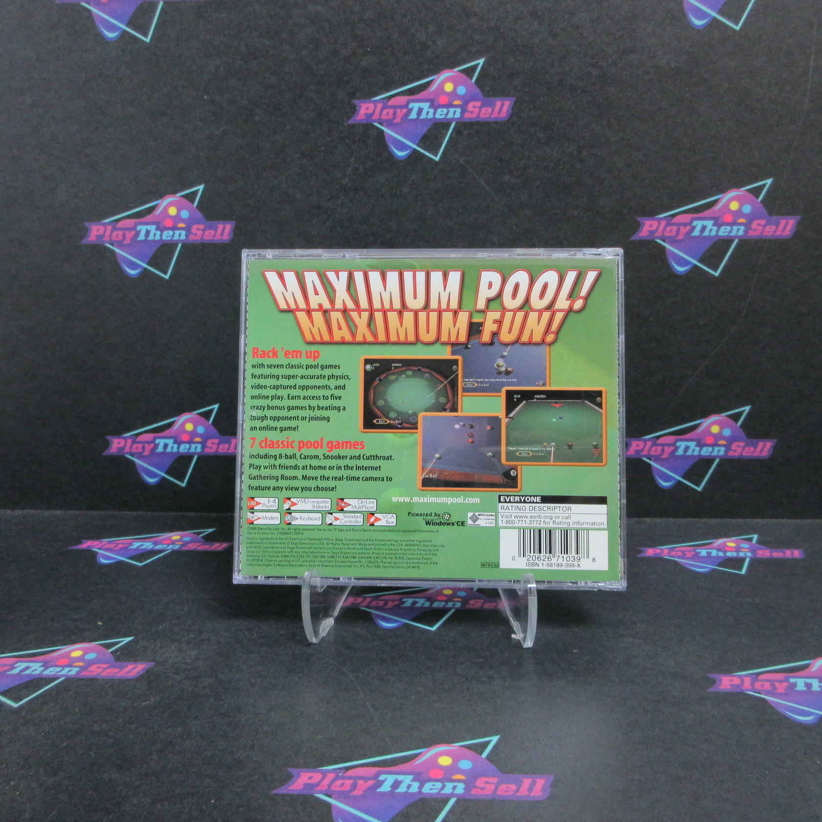 Maximum Pool Sega Dreamcast + Reg Card Complete - Excellent
