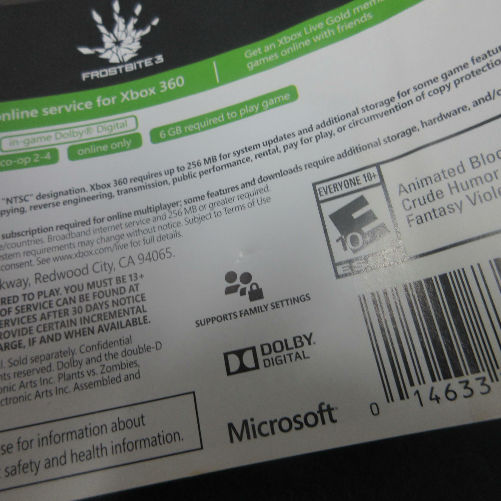 Plants vs Zombies Garden Warfare Xbox 360 Complete - Very Good