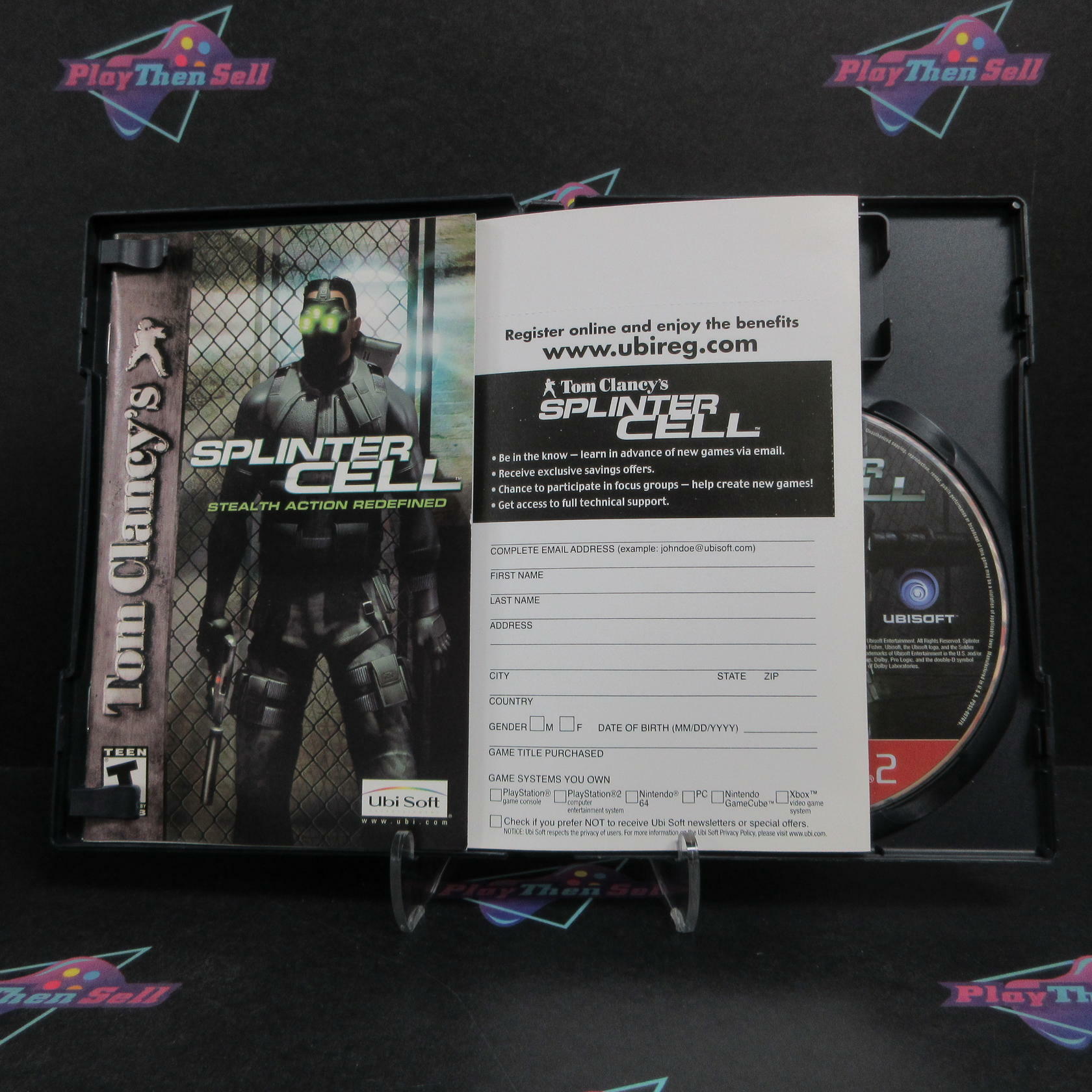 Tom Clancy's Splinter Cell PS2 PlayStation 2 GH + Reg Card Complete - Very Good