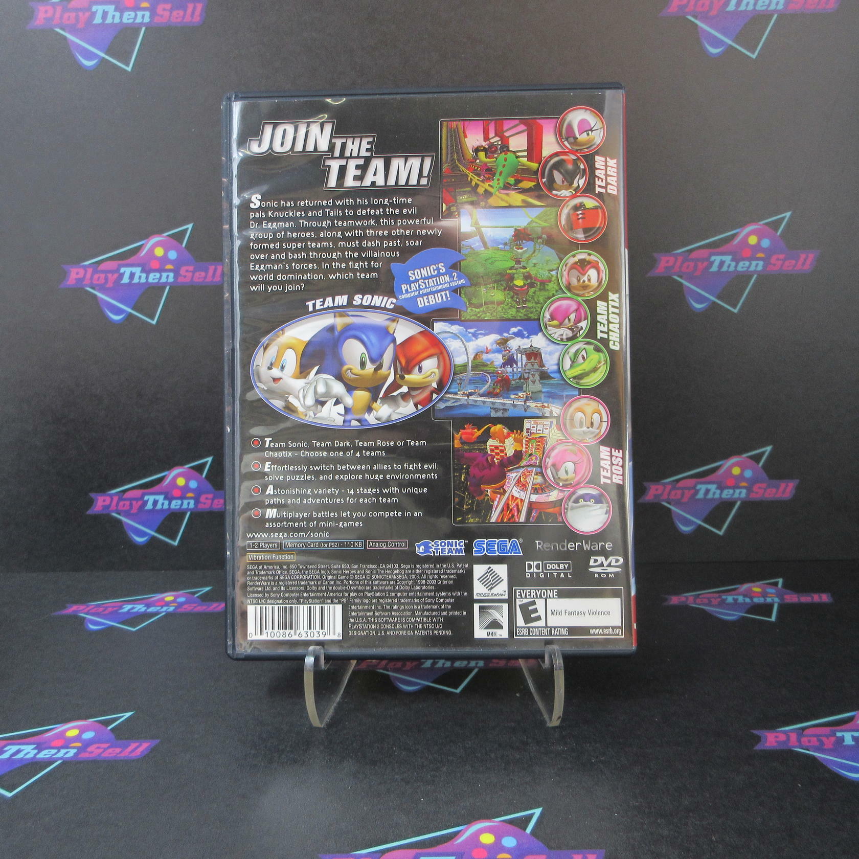 Sonic Heroes PS2 PlayStation 2 Greatest Hits - Very Good