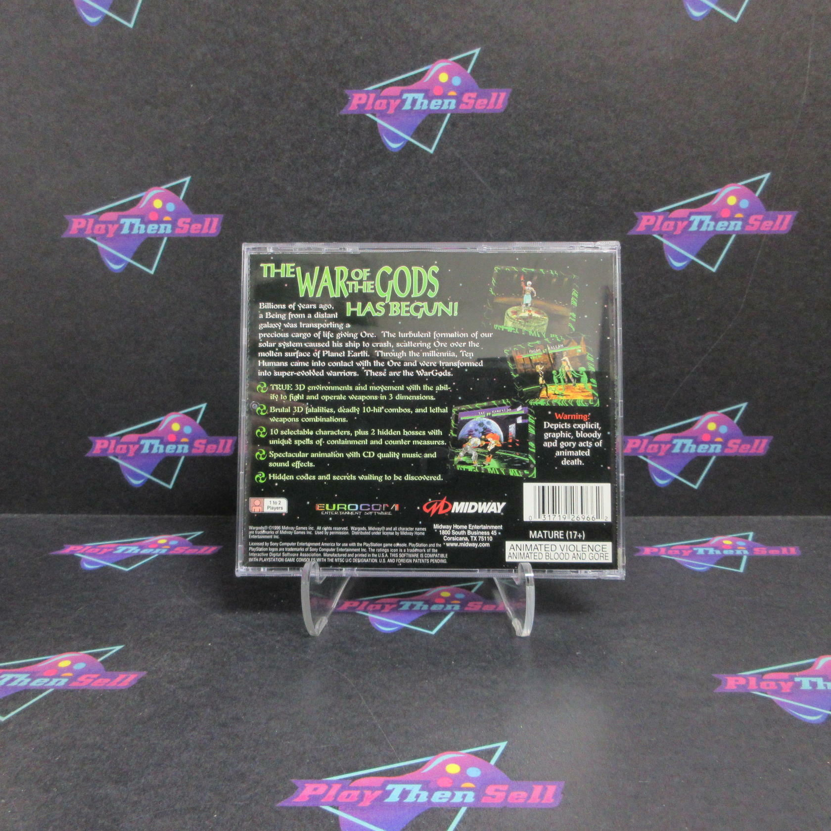 War Gods PS1 PlayStation 1 + Reg Card Complete - Refurbished