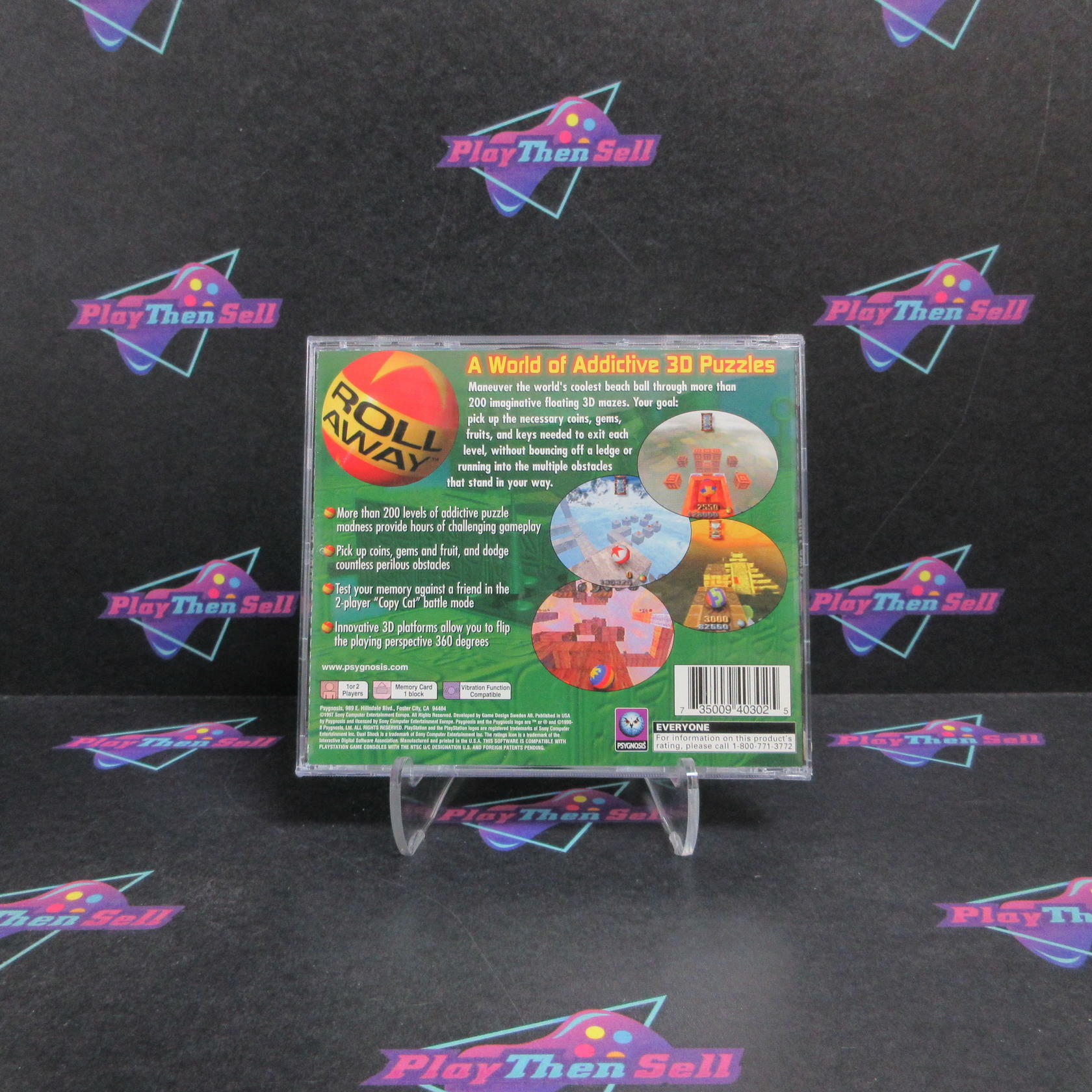 Roll Away PS1 PlayStation 1 + Reg Card Complete - Refurbished