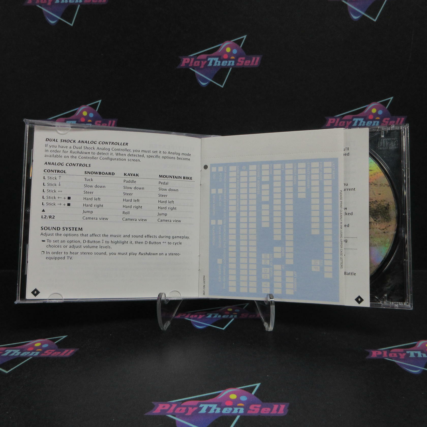 Rush Down PS1 PlayStation 1 + Reg Card Complete - Refurbished