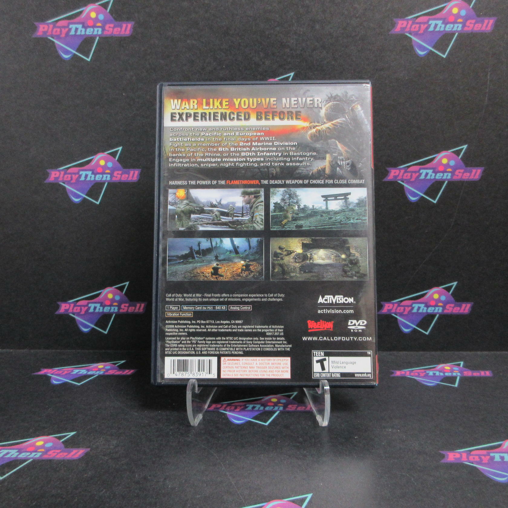 Call of Duty World at War Final Fronts PS2 PlayStation 2 GH CIB - Very Good