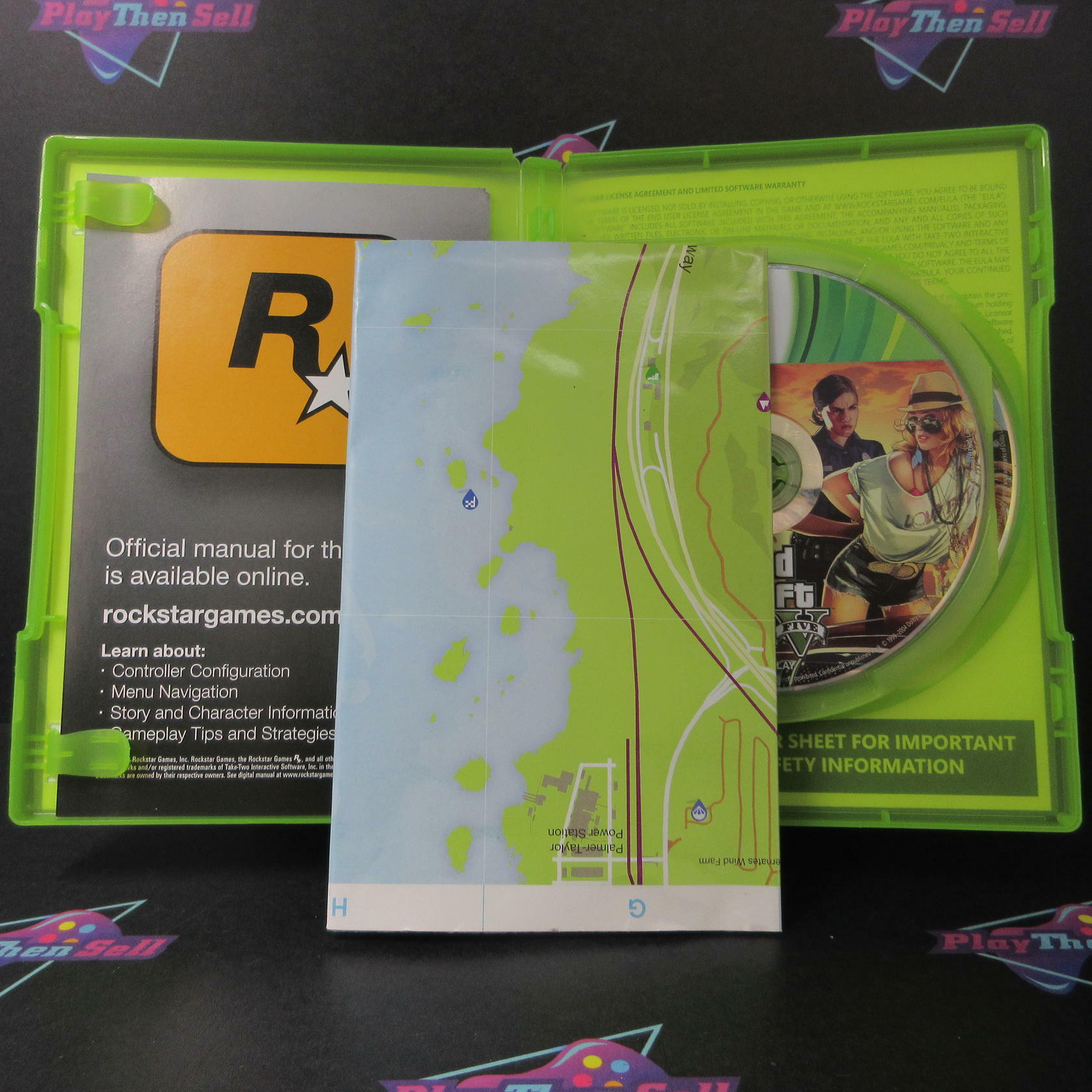 Grand Theft Auto V Best Seller Xbox 360 + Map Complete - Excellent