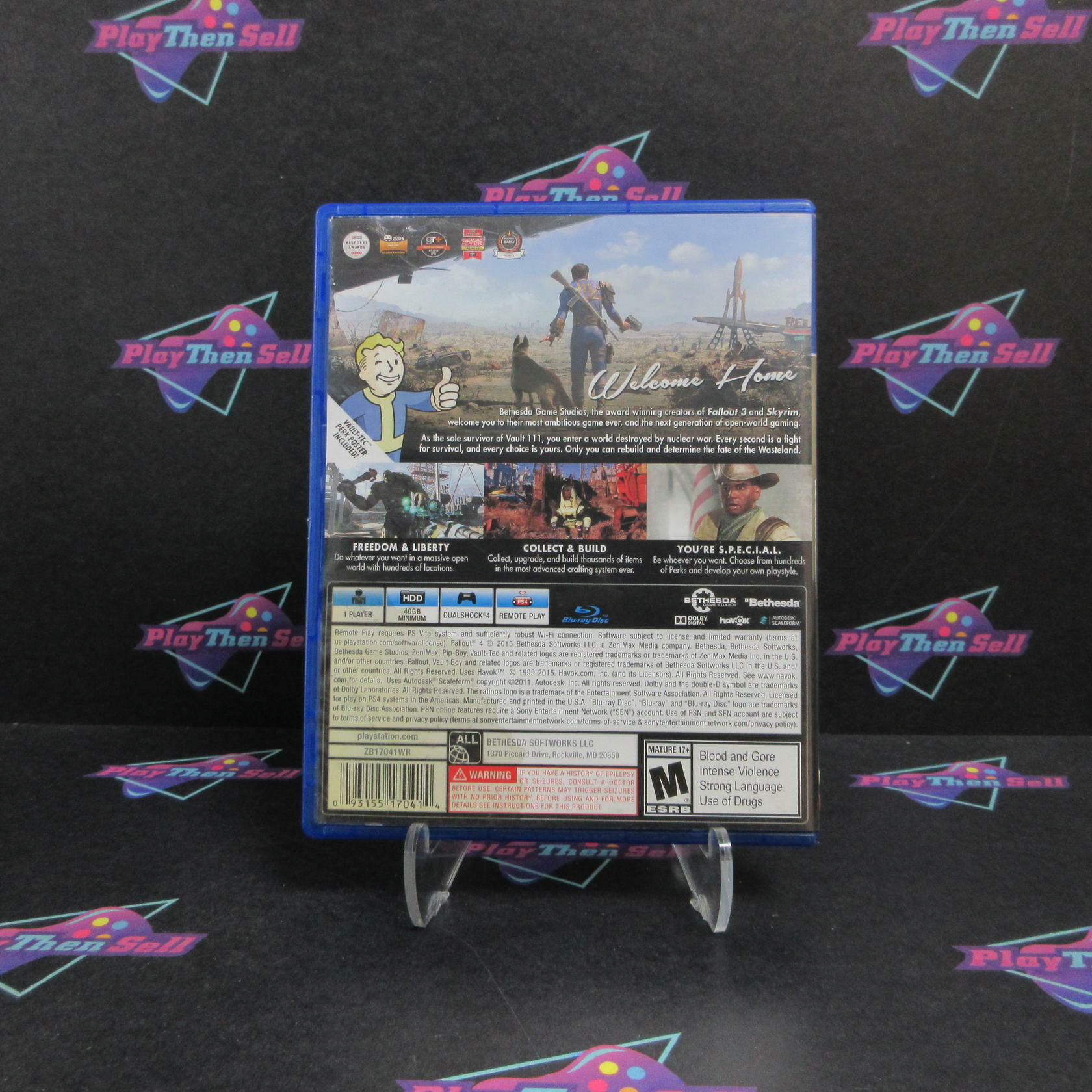 Fallout 4 PS4 PlayStation 4 + Poster Complete - Very Good