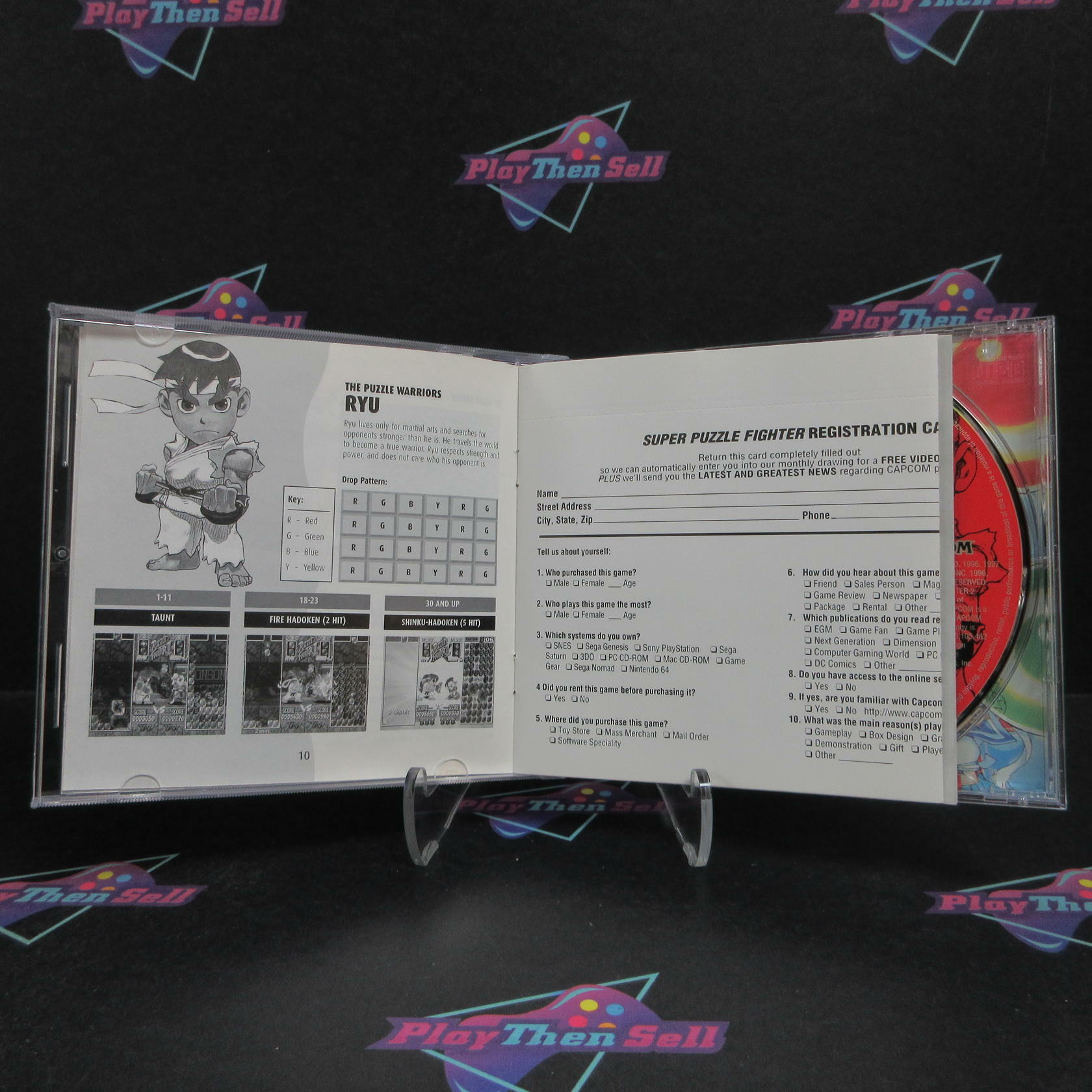 Super Puzzle Fighter II Turbo PS1 PlayStation 1 + Reg Card Complete - Refurbished