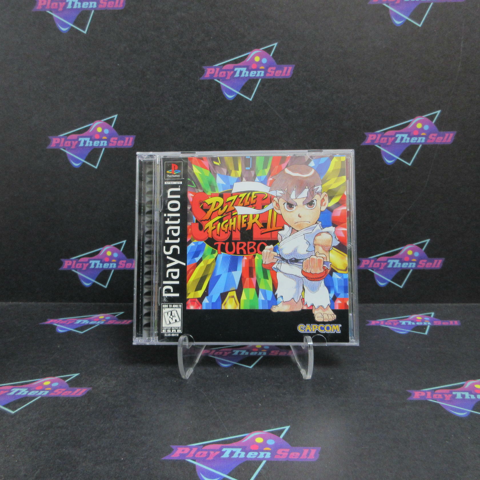 Super Puzzle Fighter II Turbo PS1 PlayStation 1 + Reg Card Complete - Refurbished