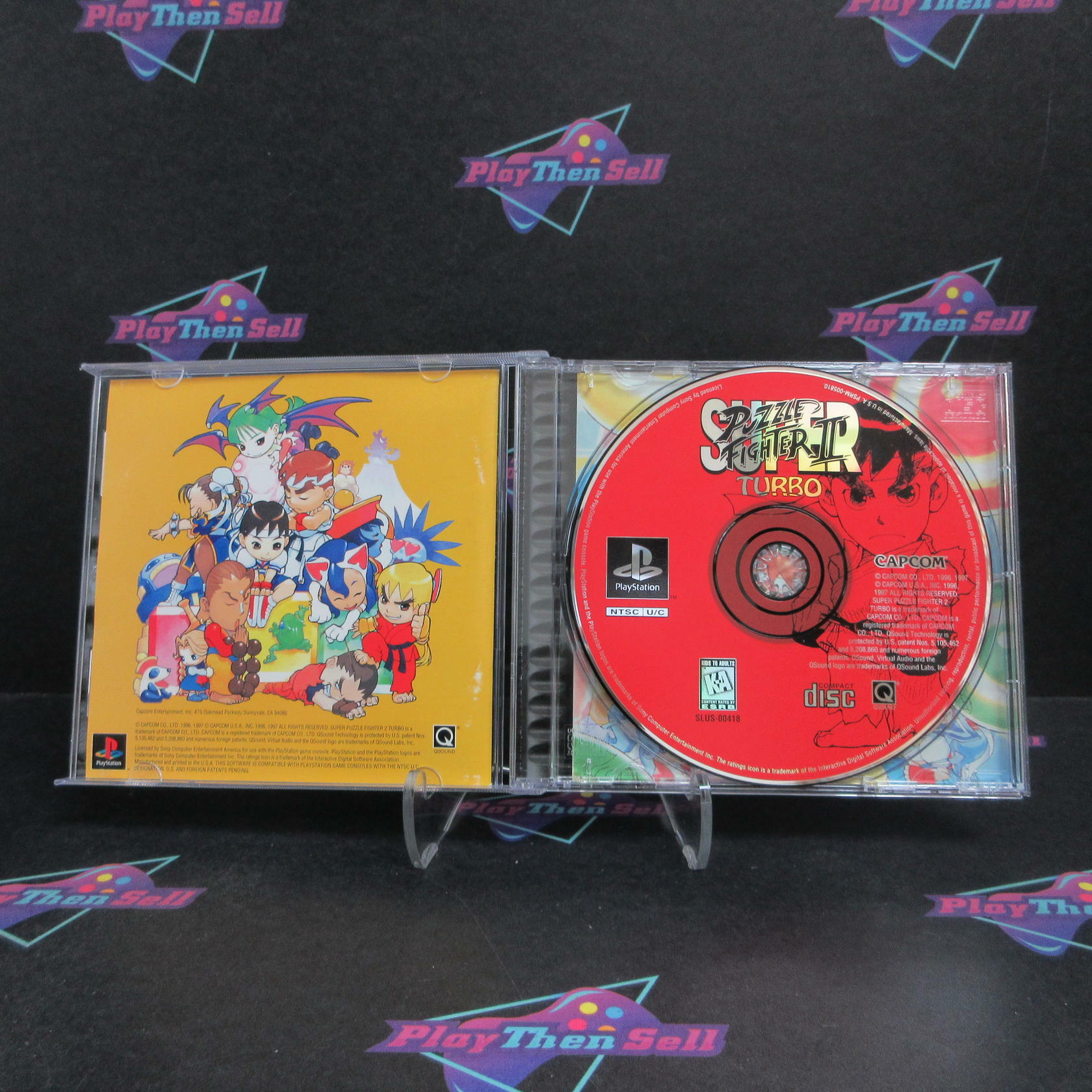 Super Puzzle Fighter II Turbo PS1 PlayStation 1 + Reg Card Complete - Refurbished