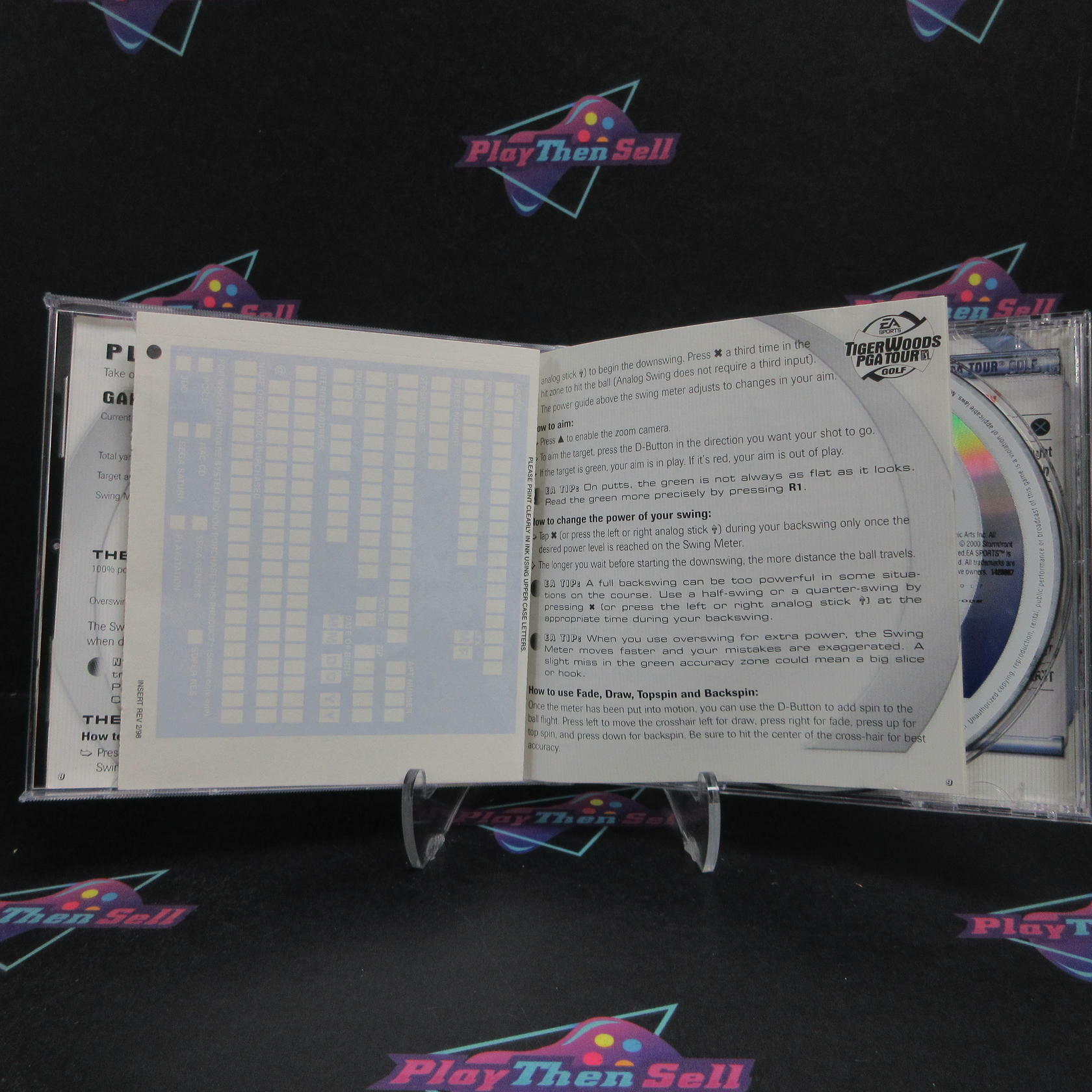 Tiger Woods PGA Tour Golf PS1 PlayStation 1 + Reg Card Complete - Refurbished