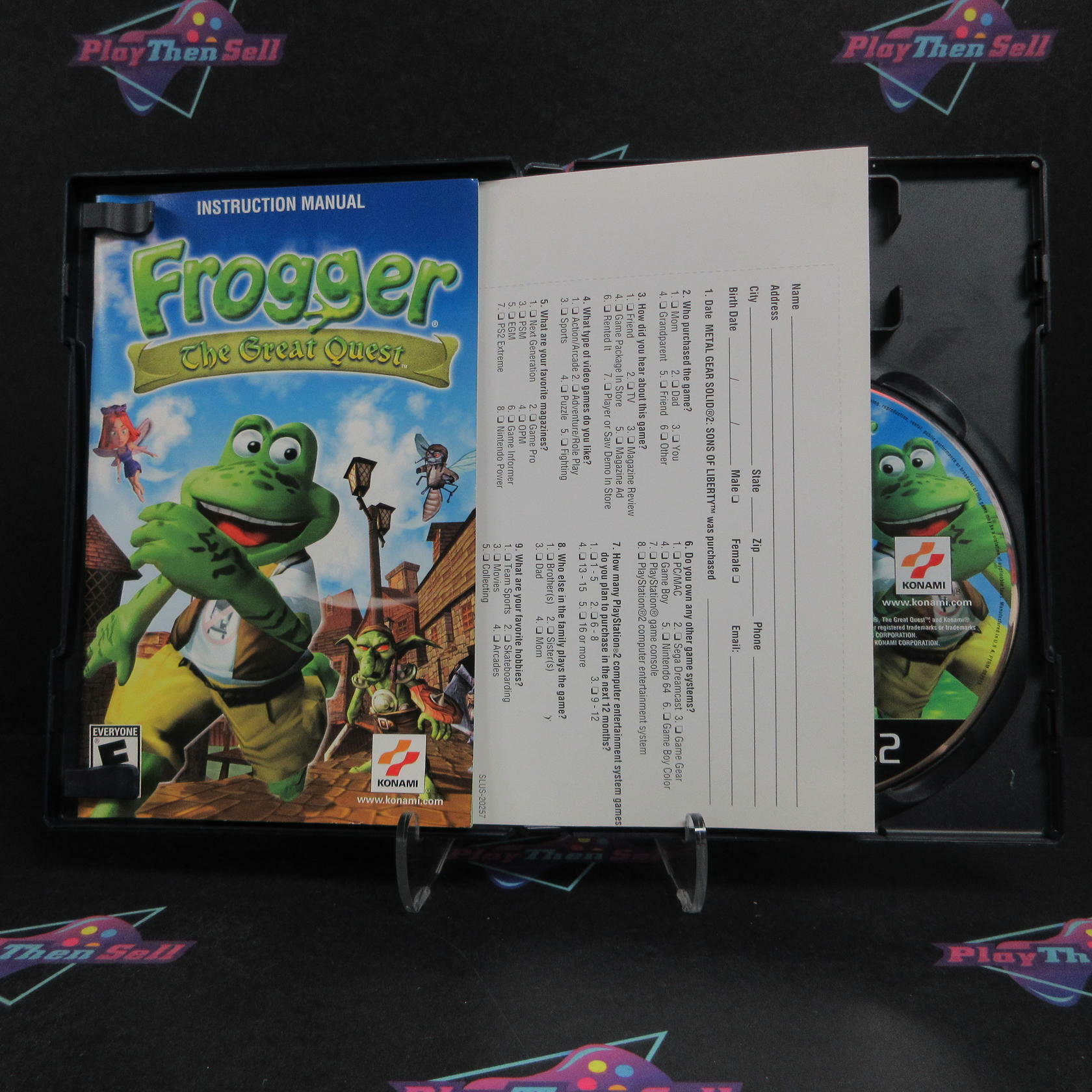 Frogger The Great Quest PS2 PlayStation 2 + Reg Card Complete - Very Good