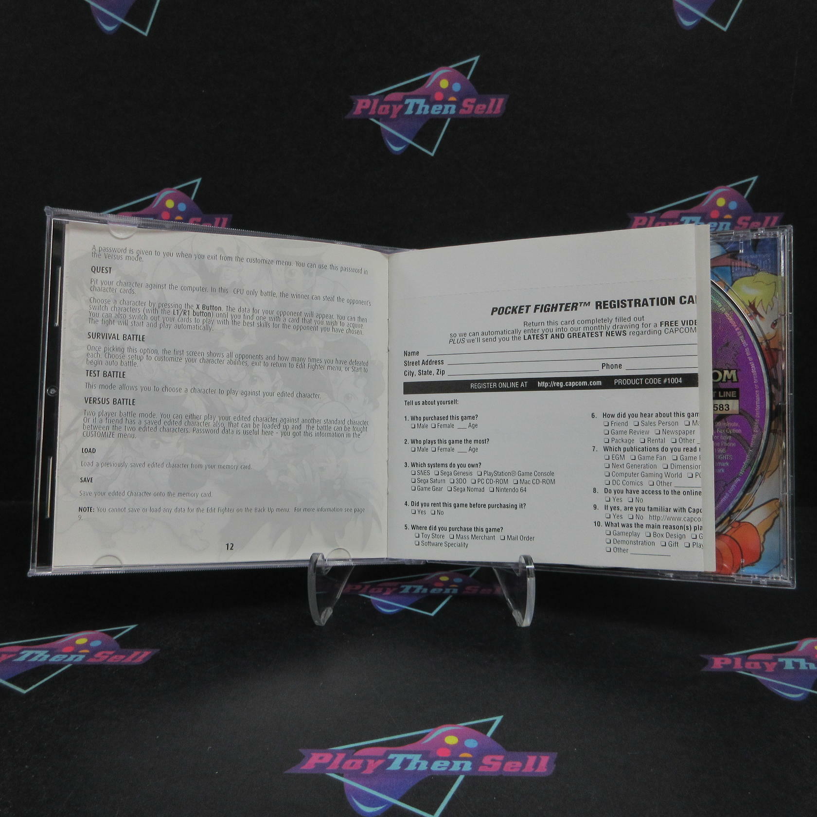 Pocket Fighter PS1 PlayStation 1 + Reg Card Complete - Refurbished