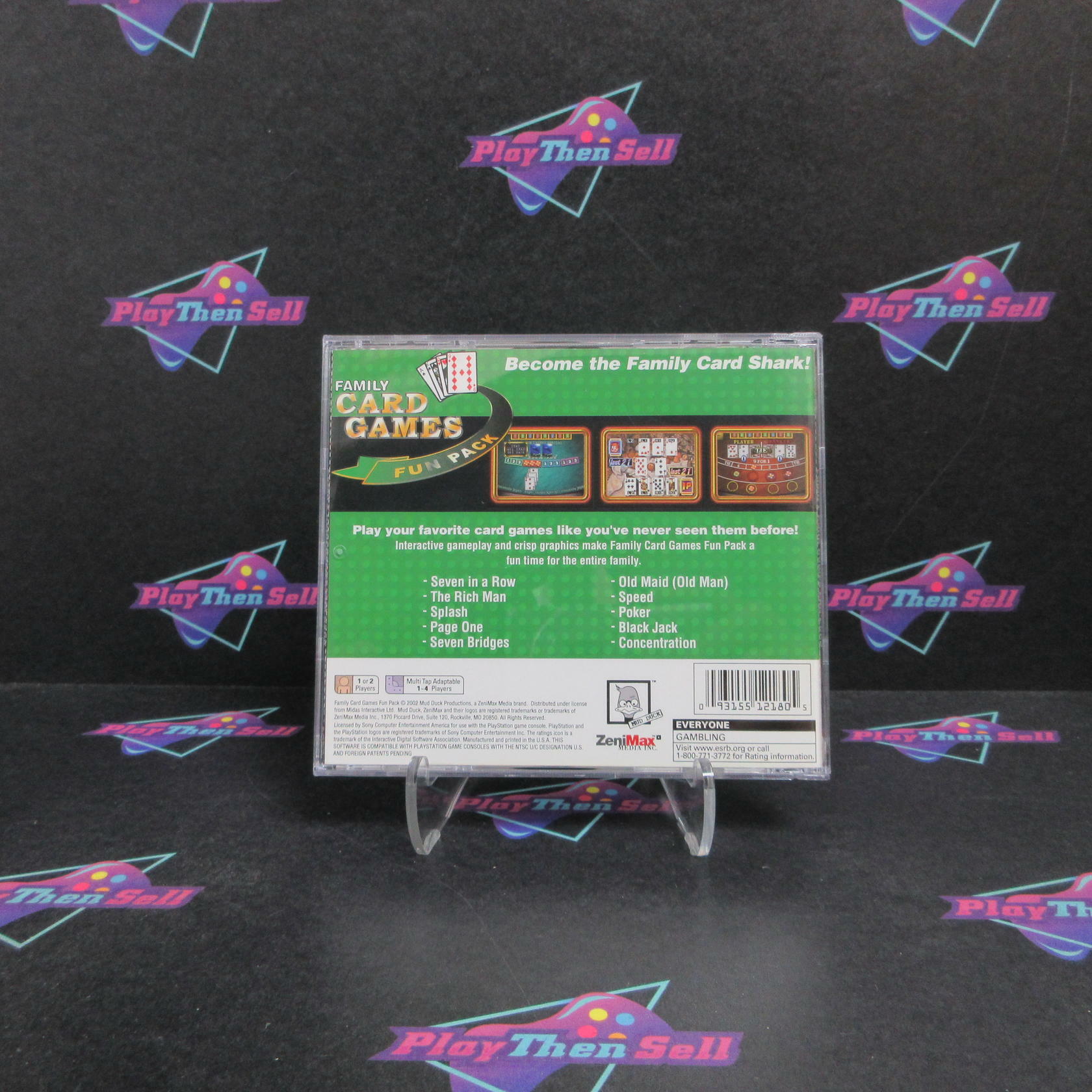 Family Card Games Fun Pack PS1 PlayStation 1 + Reg Card Complete - Refurbished