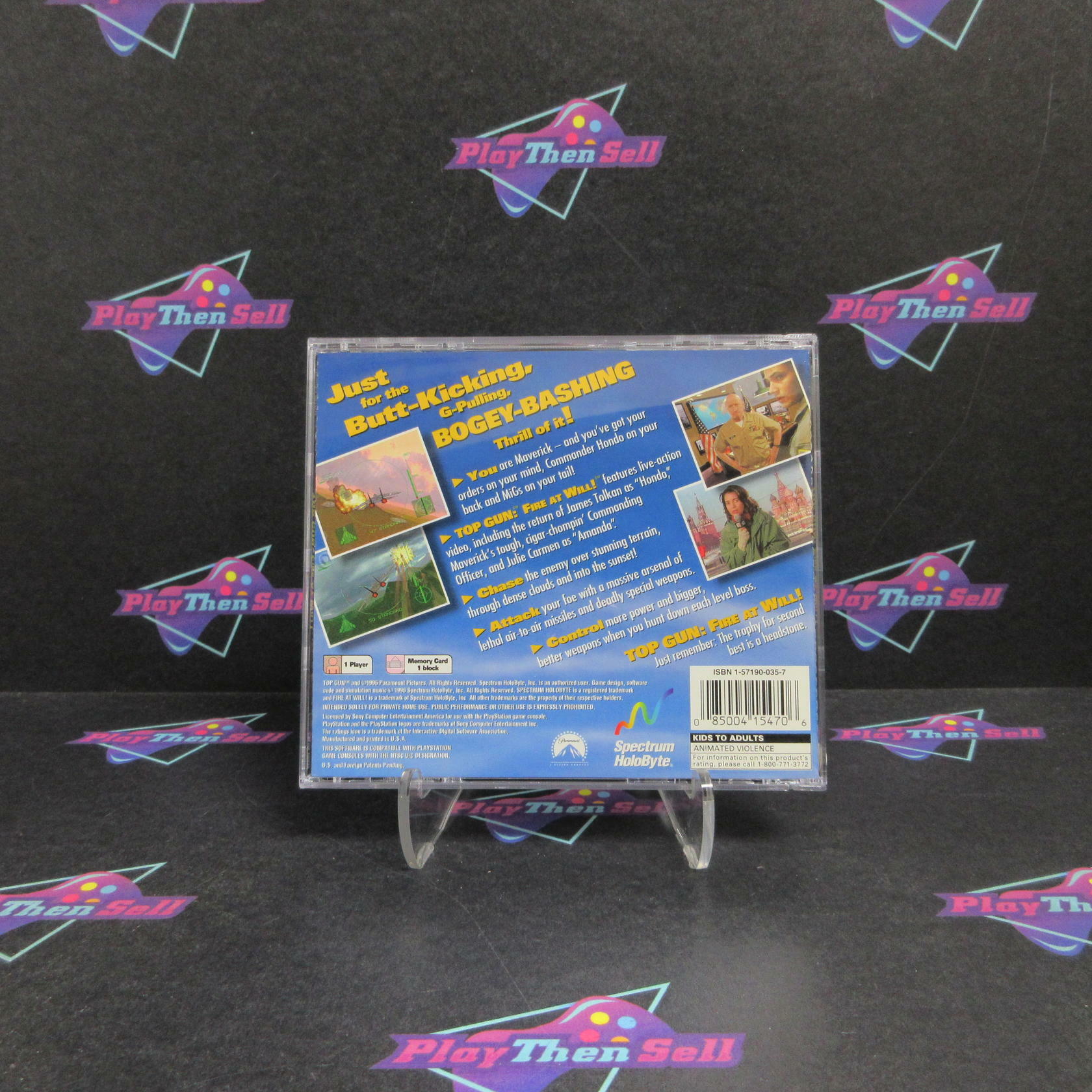 Top Gun Fire At Will PS1 PlayStation 1 + Reg Card Complete - Refurbished