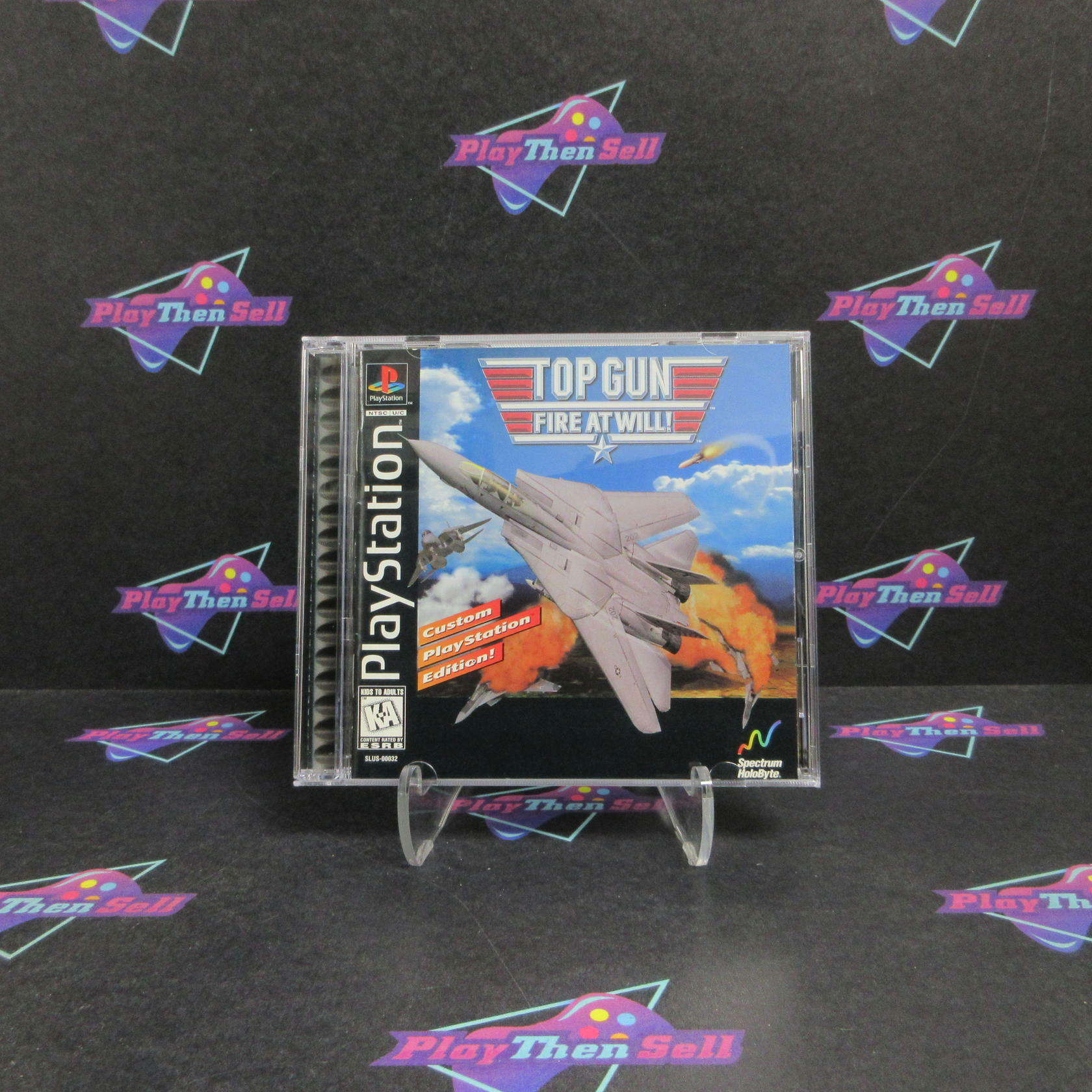 Top Gun Fire At Will PS1 PlayStation 1 + Reg Card Complete - Refurbished