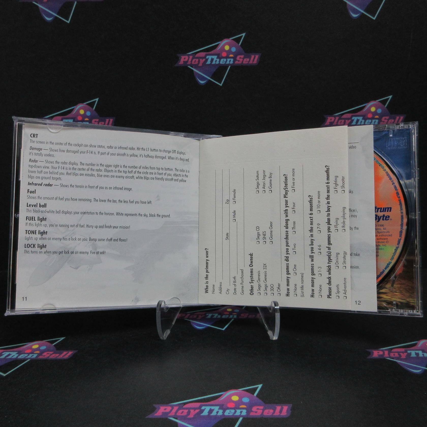 Top Gun Fire At Will PS1 PlayStation 1 + Reg Card Complete - Refurbished