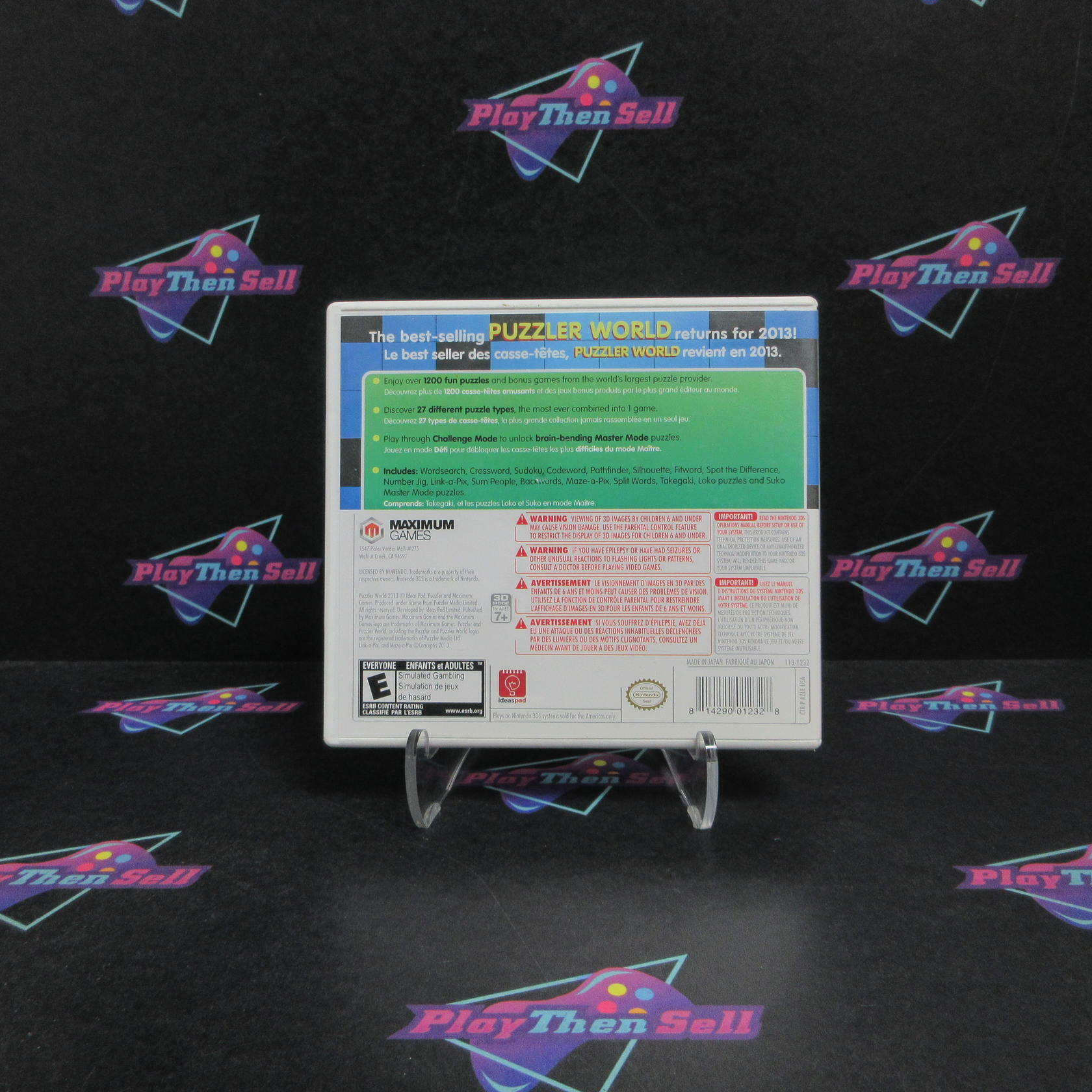 Puzzler World 2013 Nintendo 3DS Complete - Very Good