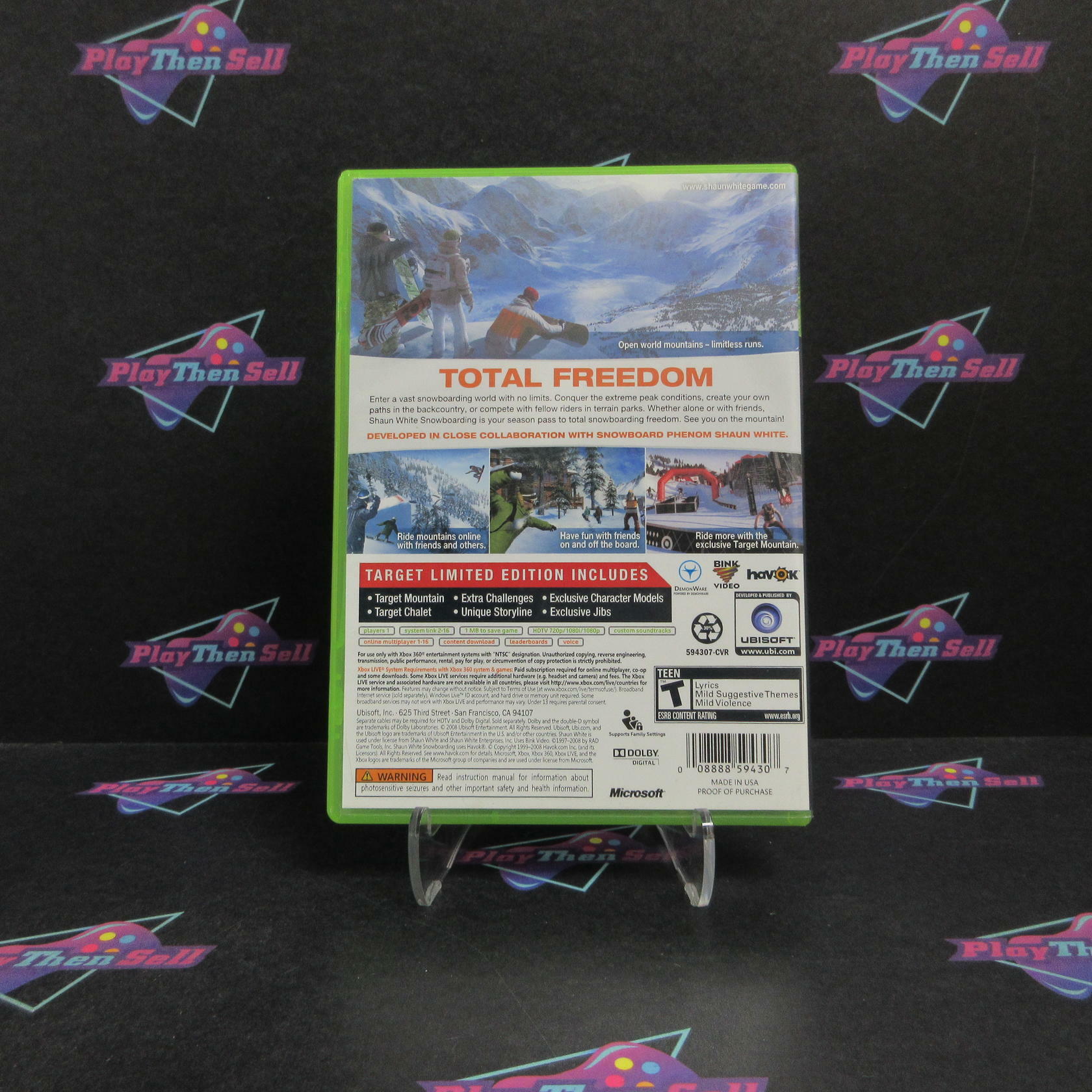 Shaun White Snowboarding Target Limited Edition Xbox 360 + Sleeve - Very Good