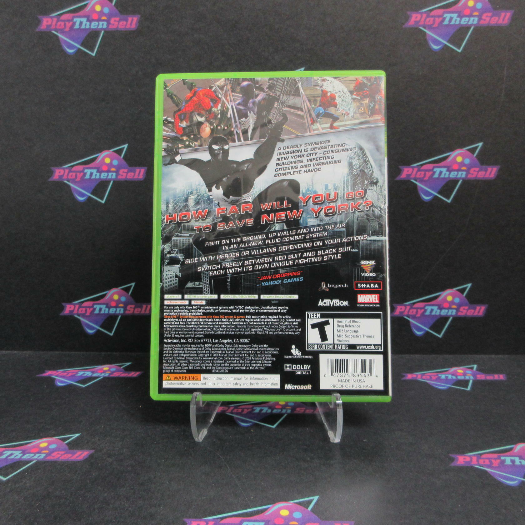 Spider-Man Web of Shadows Xbox 360 + Concept Book Complete - Excellent