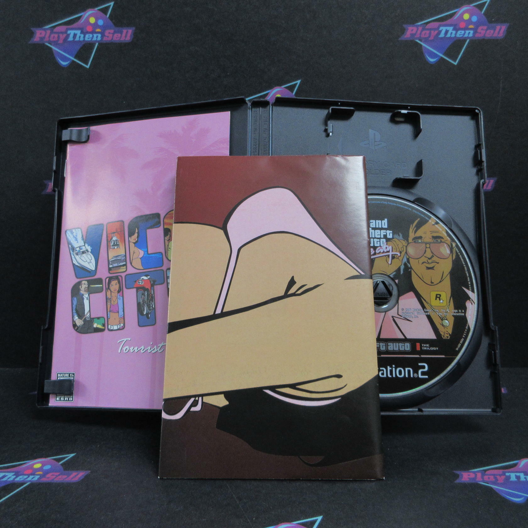 Grand Theft Auto Vice City Trilogy PS2 PlayStation 2 + Map Complete - Very Good