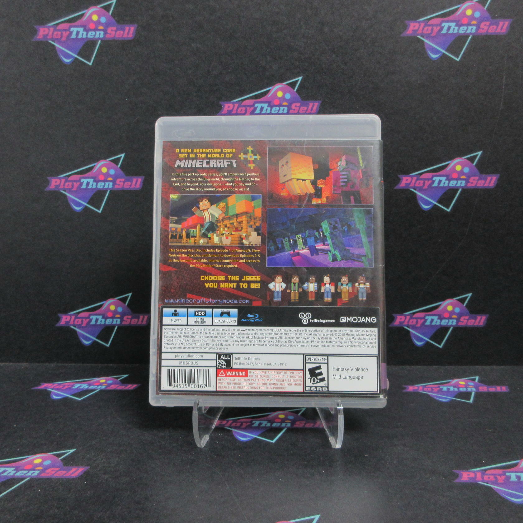 Minecraft Story Mode Season Disc PS3 PlayStation 3 Complete - Very Good